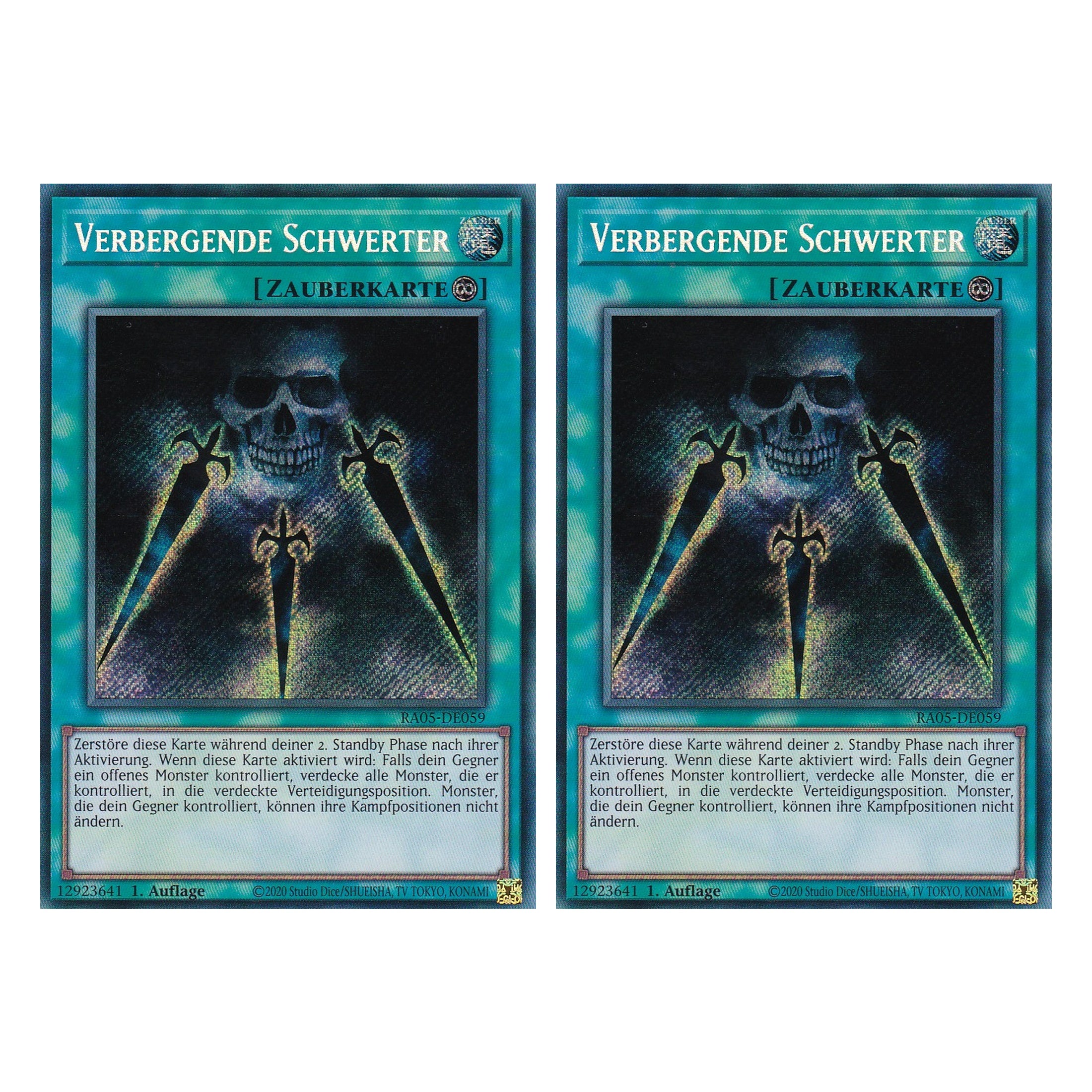 Verbergende Schwerter - RA05-DE059 - Secret Rare - Deutsch - Rarity Collection 5 - Yugioh - Duo Set (2 Stück)
