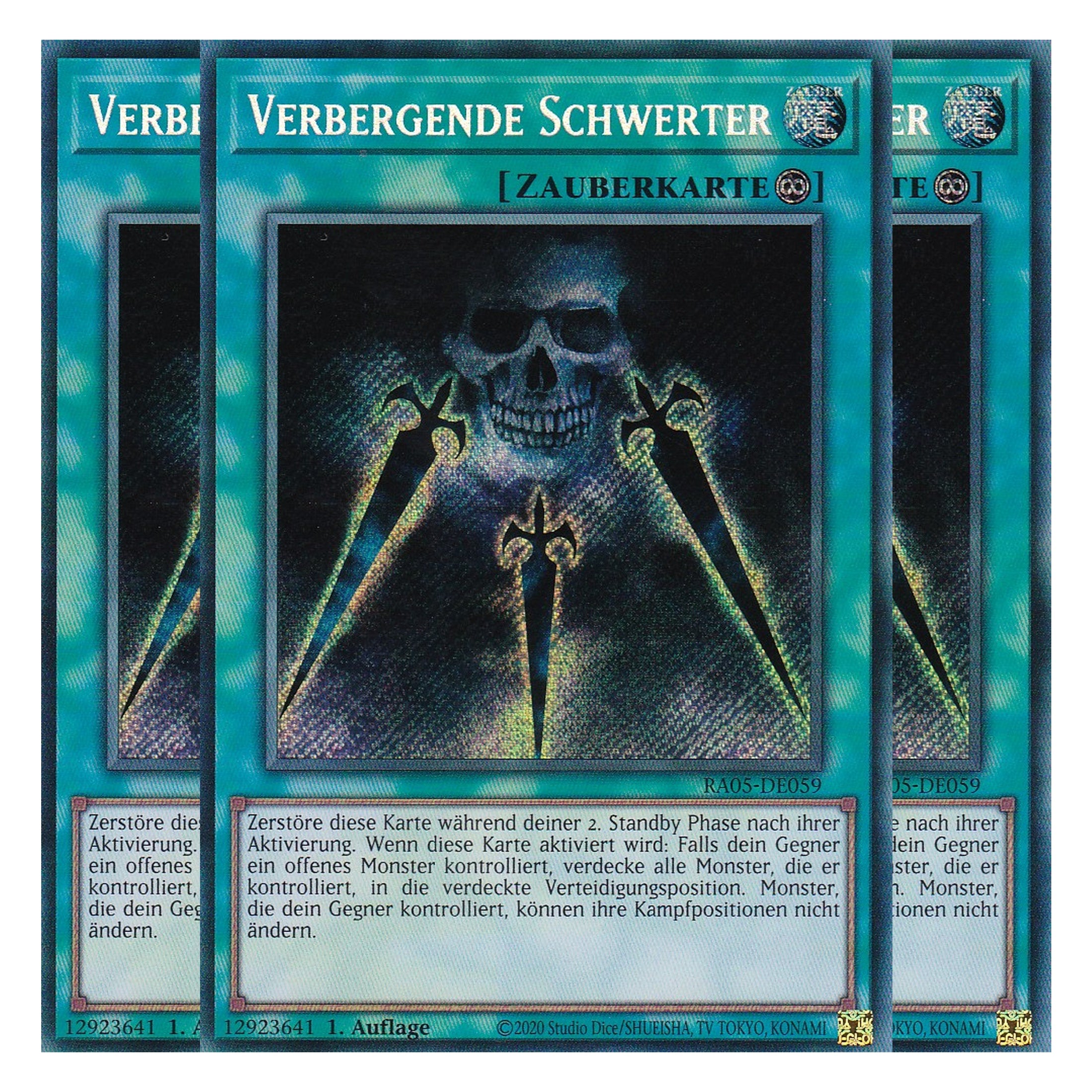 Verbergende Schwerter - RA05-DE059 - Secret Rare - Deutsch - Rarity Collection 5 - Yugioh - Playset (3 Kopien)