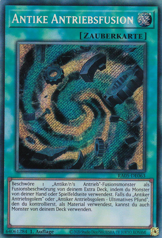 Antike Antriebsfusion - RA05-DE063 - Secret Rare - Deutsch - Rarity Collection 5 - Yugioh