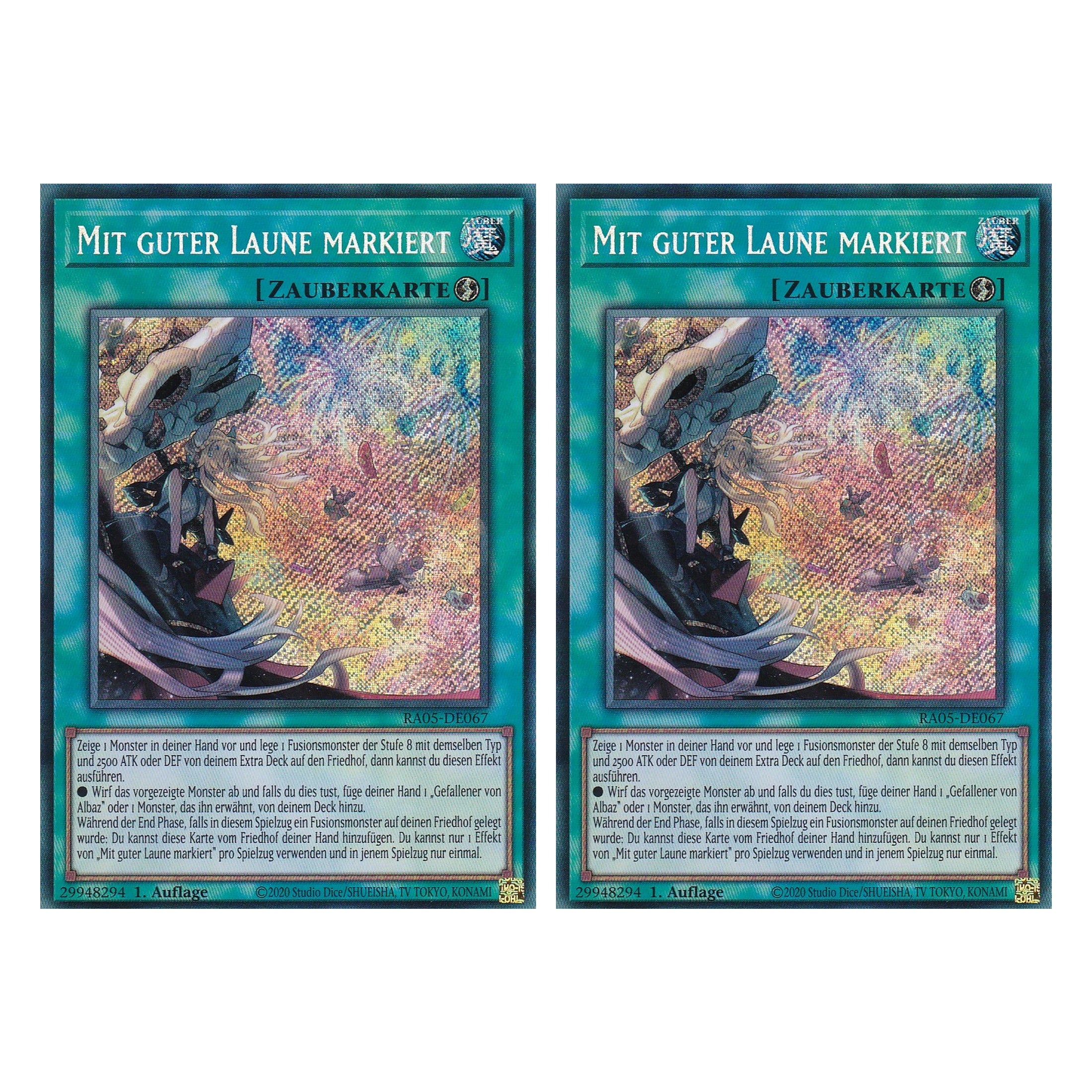 Mit guter Laune markiert - RA05-DE067 - Secret Rare - Deutsch - Rarity Collection 5 - Yugioh - Duo Set (2 Stück)