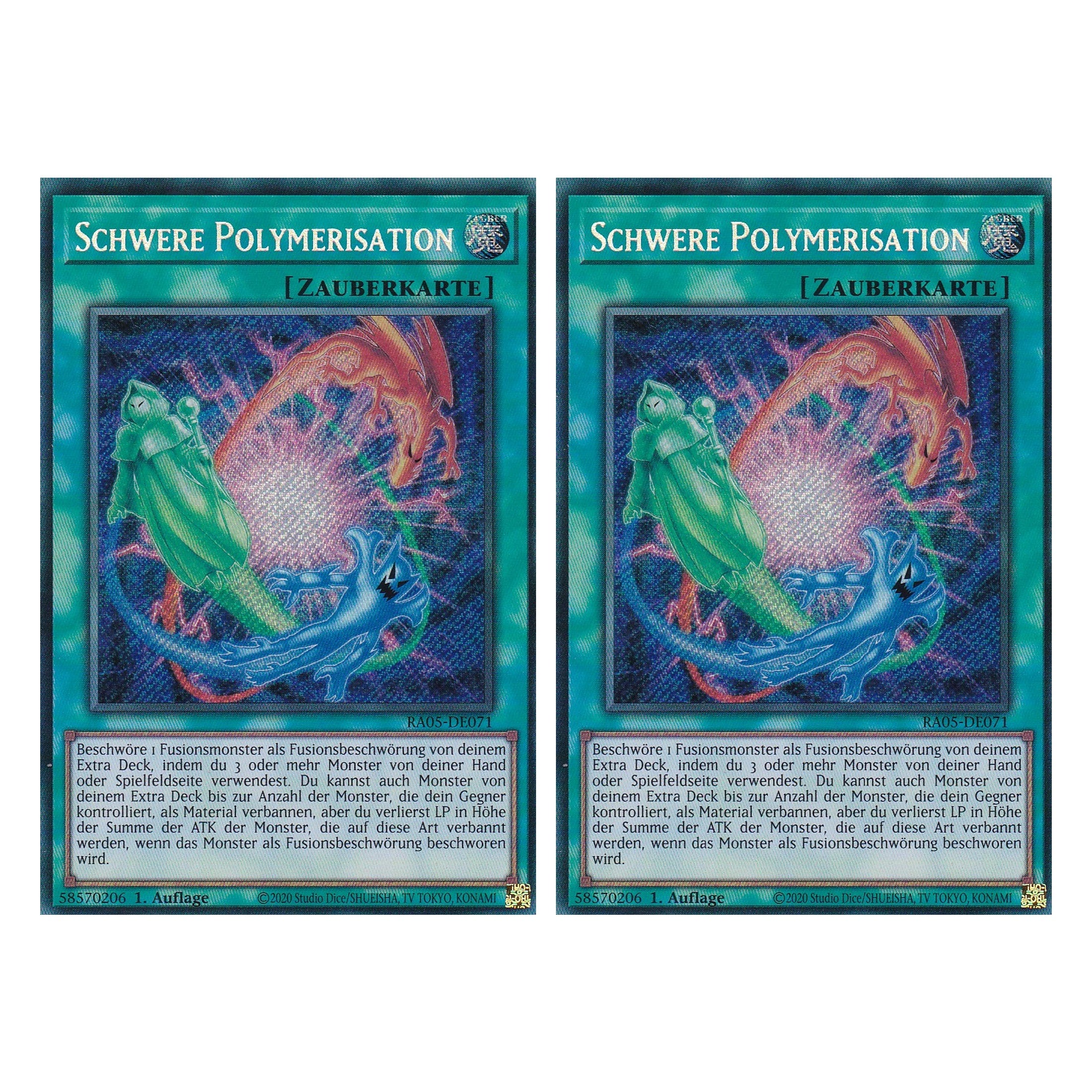 Schwere Polymerisation - RA05-DE071 - Secret Rare - Deutsch - Rarity Collection 5 - Yugioh - Duo Set (2 Stück)