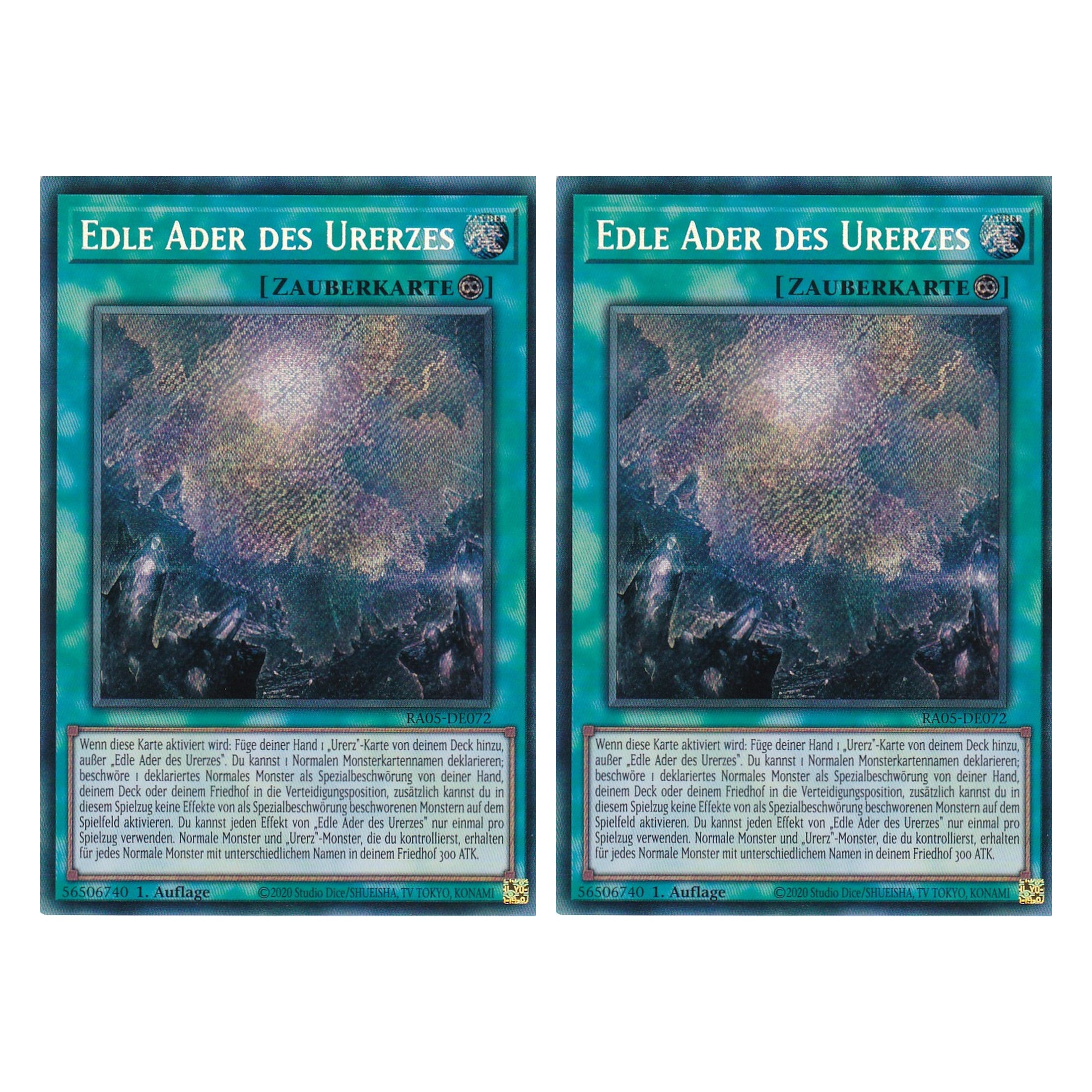 Edle Ader des Urerzes - RA05-DE072 - Secret Rare - Deutsch - Rarity Collection 5 - Yugioh - Duo Set (2 Stück)