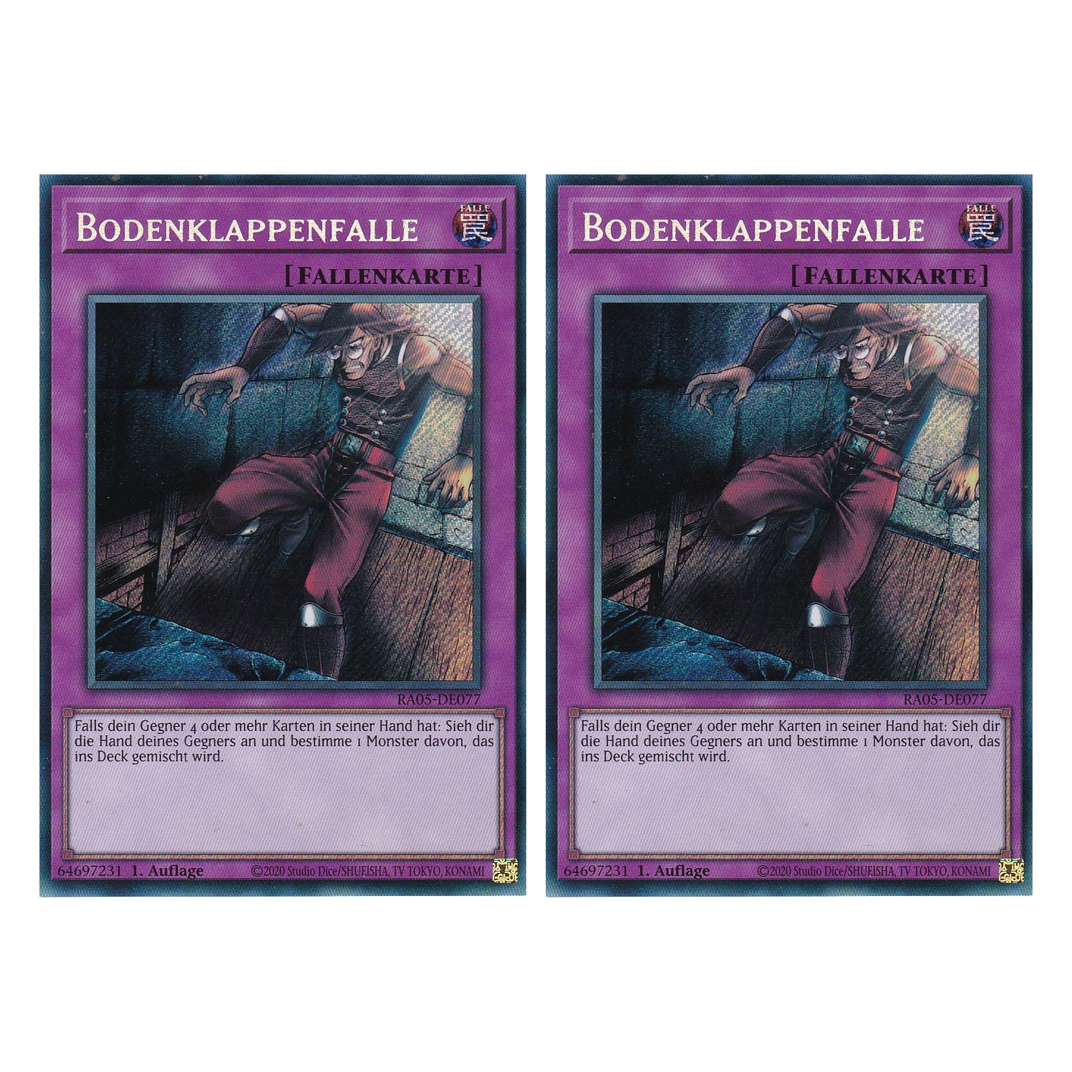 Bodenklappenfalle - RA05-DE077 - Secret Rare - Deutsch - Rarity Collection 5 - Yugioh - Duo Set (2 Stück)
