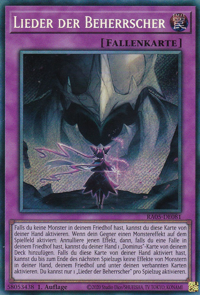 Lieder der Beherrscher - RA05-DE081 - Secret Rare - Deutsch - Rarity Collection 5 - Yugioh