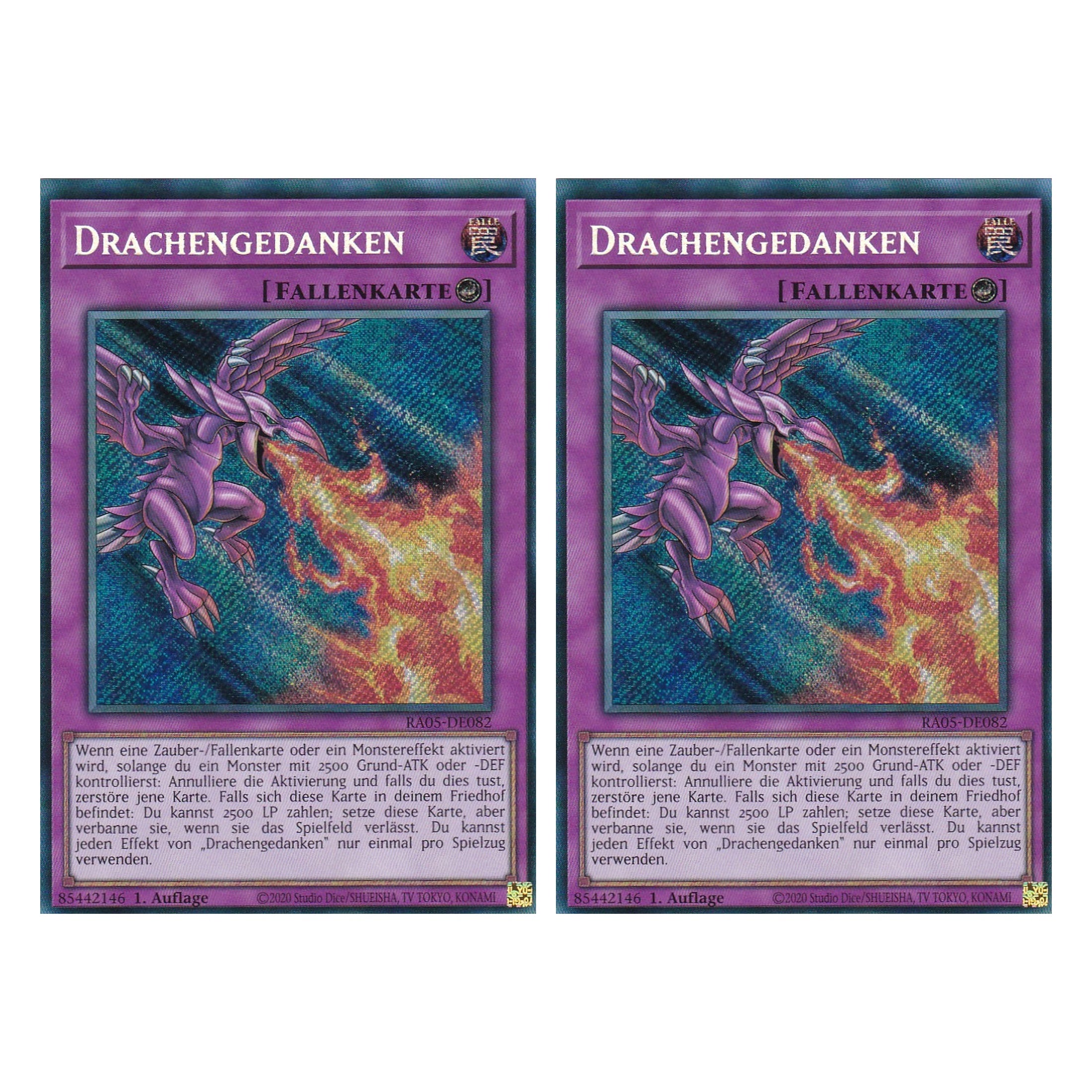 Drachengedanken - RA05-DE082 - Secret Rare - Deutsch - Rarity Collection 5 - Yugioh - Duo Set (2 Stück)