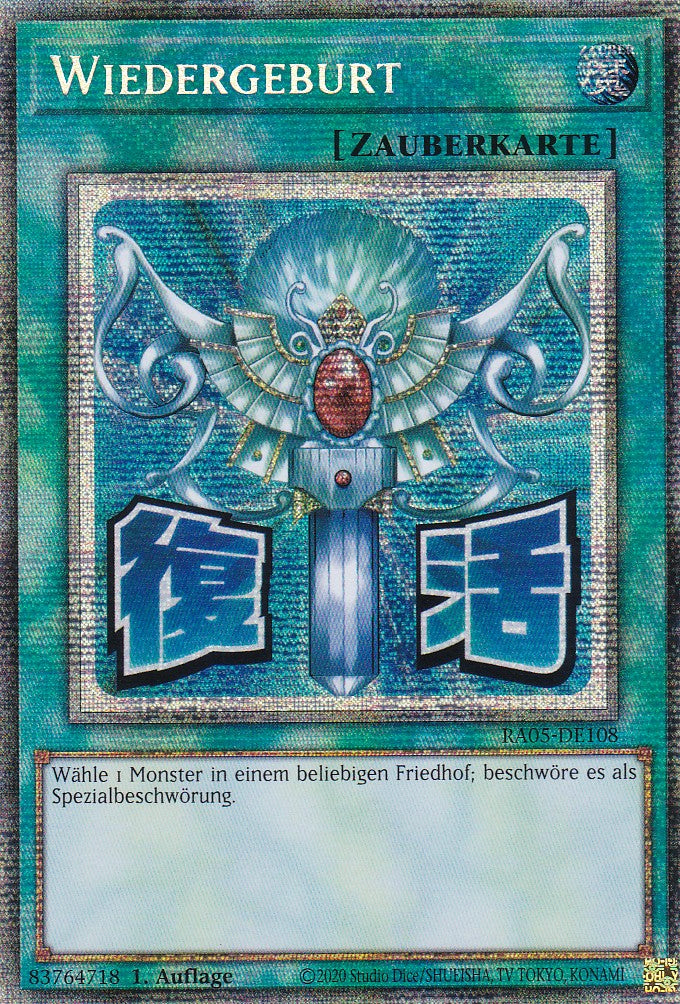 Wiedergeburt - RA05-DE108 - Starlight Rare - Deutsch - Rarity Collection 5 - Yugioh