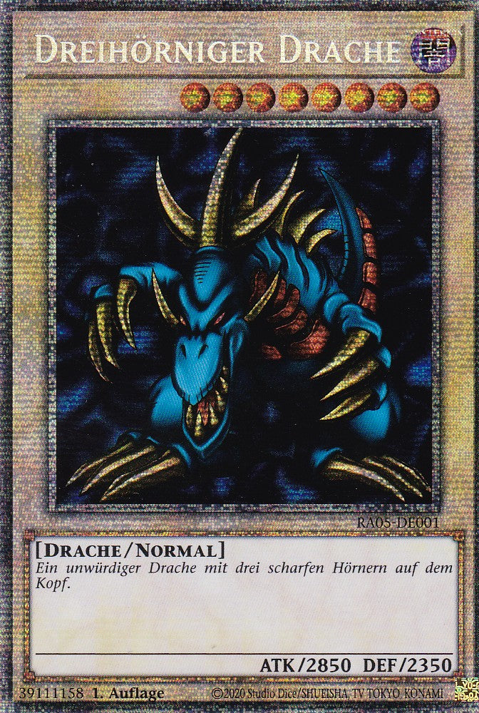 Dreihörniger Drache - RA05-DE001 - Starlight Rare - Deutsch - Rarity Collection 5 - Yugioh