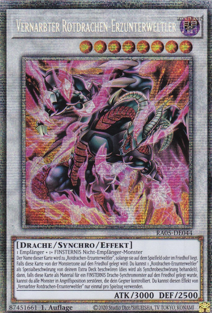 Vernarbter Rotdrachen-Erzunterweltler - RA05-DE044 - Starlight Rare - Deutsch - Rarity Collection 5 - Yugioh