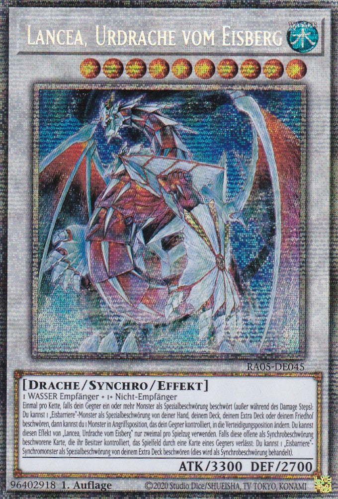 Lancea, Urdrache vom Eisberg - RA05-DE045 - Starlight Rare - Deutsch - Rarity Collection 5 - Yugioh