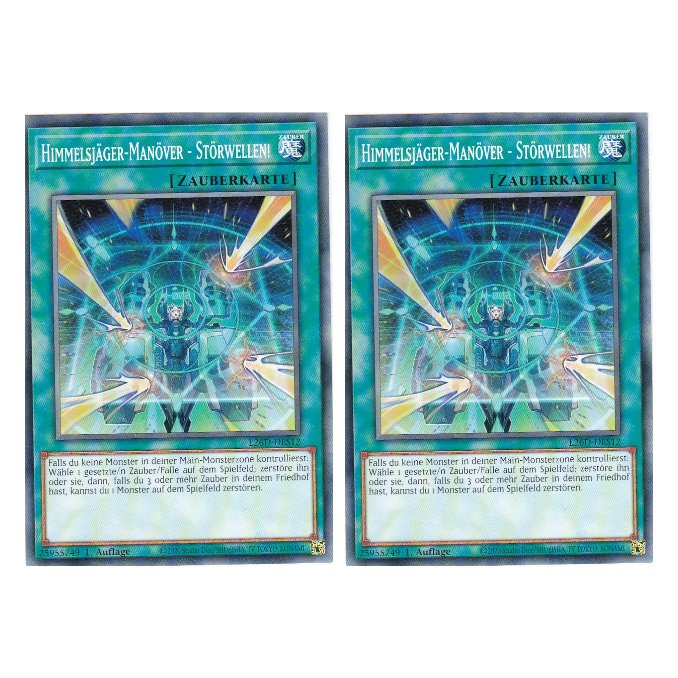 L26D-DES12 - Himmelsjäger-Manöver - Störwellen! - Common - Deutsch - 1. Auflage - Legendary Modern Decks 2026 - Duo Set (2 Stück) - Yu-Gi-Oh! - mit LMS Trading Fieldcenter Karte