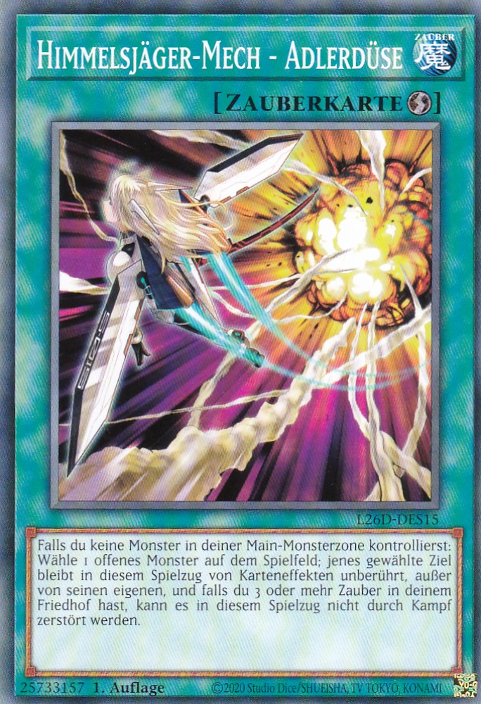 L26D-DES15 - Himmelsjäger-Mech - Adlerdüse - Common - Deutsch - Legendary Modern Decks 2026 - Yu-Gi-Oh! - mit LMS Trading Fieldcenter Karte