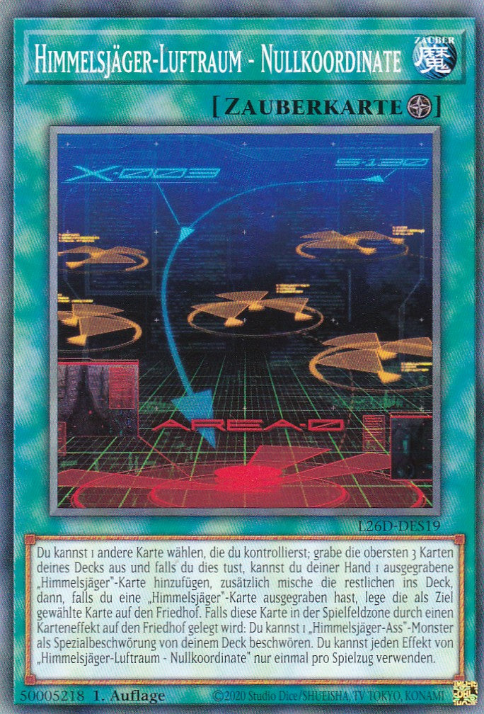 L26D-DES19 - Himmelsjäger-Luftraum - Nullkoordinate - Common - Deutsch - Legendary Modern Decks 2026 - Yu-Gi-Oh! - mit LMS Trading Fieldcenter Karte