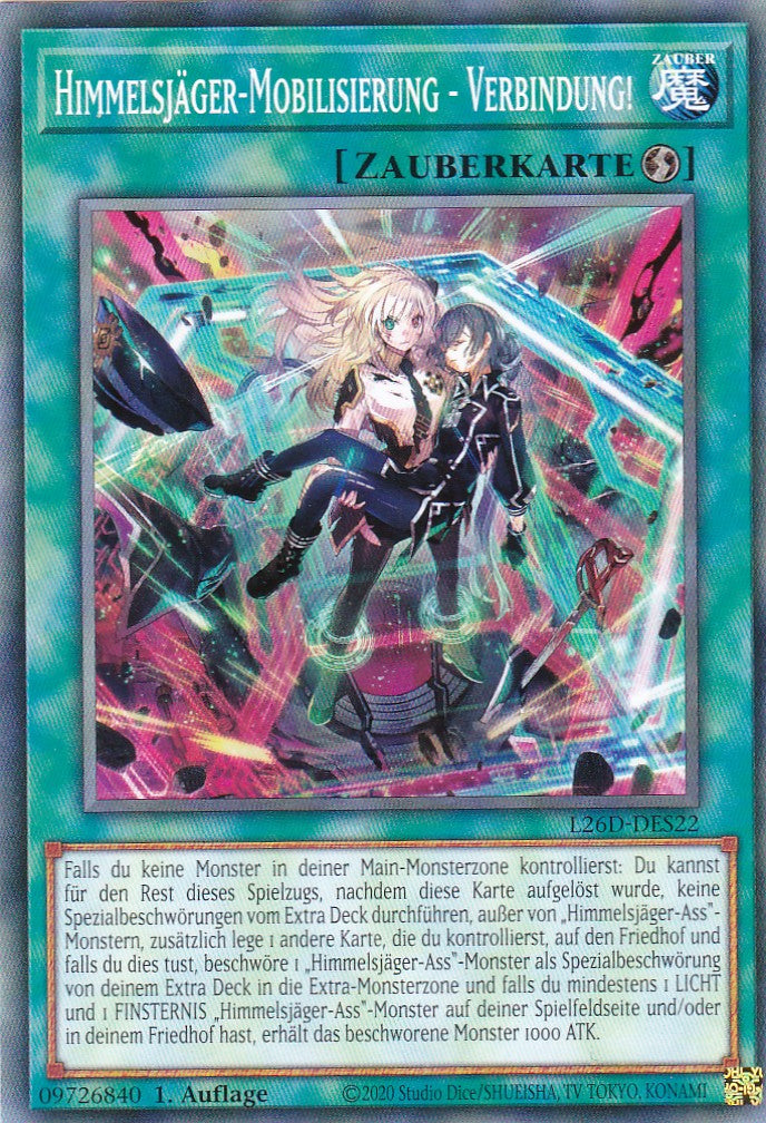 L26D-DES22 - Himmelsjäger-Mobilisierung - Verbindung! - Common - Deutsch - Legendary Modern Decks 2026 - Yu-Gi-Oh! - mit LMS Trading Fieldcenter Karte