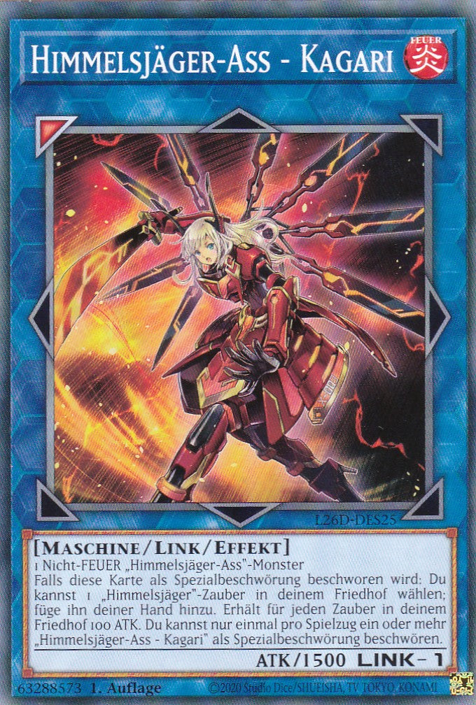 L26D-DES25 - Himmelsjäger-Ass - Kagari - Common - Deutsch - Legendary Modern Decks 2026 - Yu-Gi-Oh! - mit LMS Trading Fieldcenter Karte