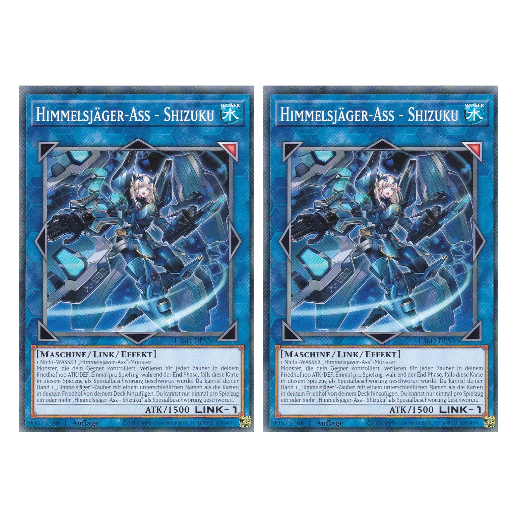L26D-DES26 - Himmelsjäger-Ass - Shizuku - Common - Deutsch - 1. Auflage - Legendary Modern Decks 2026 - Duo Set (2 Stück) - Yu-Gi-Oh! - mit LMS Trading Fieldcenter Karte
