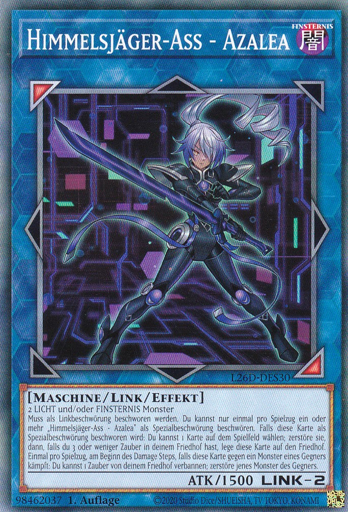 L26D-DES30 - Himmelsjäger-Ass - Azalea - Common - Deutsch - Legendary Modern Decks 2026 - Yu-Gi-Oh! - mit LMS Trading Fieldcenter Karte