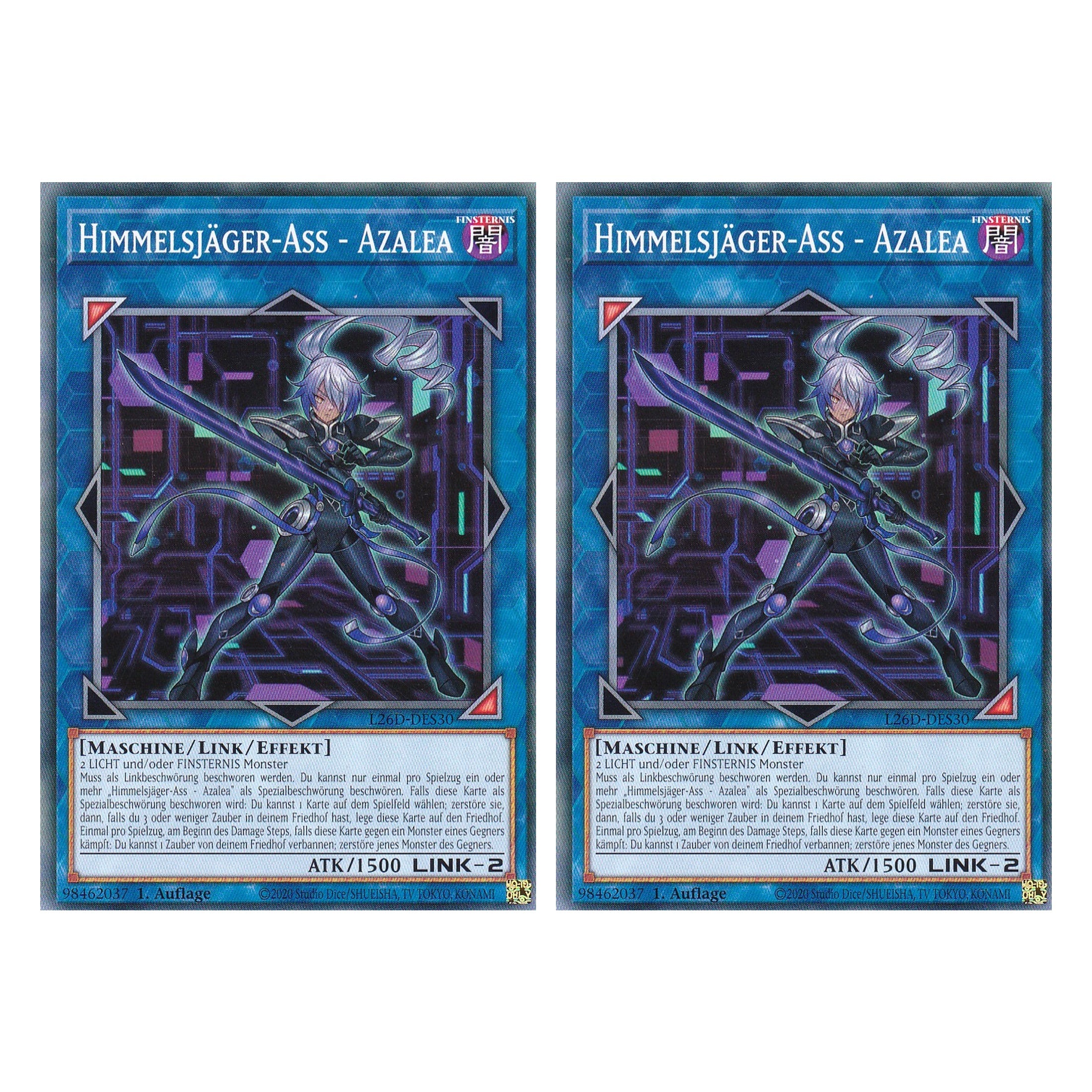 L26D-DES30 - Himmelsjäger-Ass - Azalea - Common - Deutsch - 1. Auflage - Legendary Modern Decks 2026 - Duo Set (2 Stück) - Yu-Gi-Oh! - mit LMS Trading Fieldcenter Karte