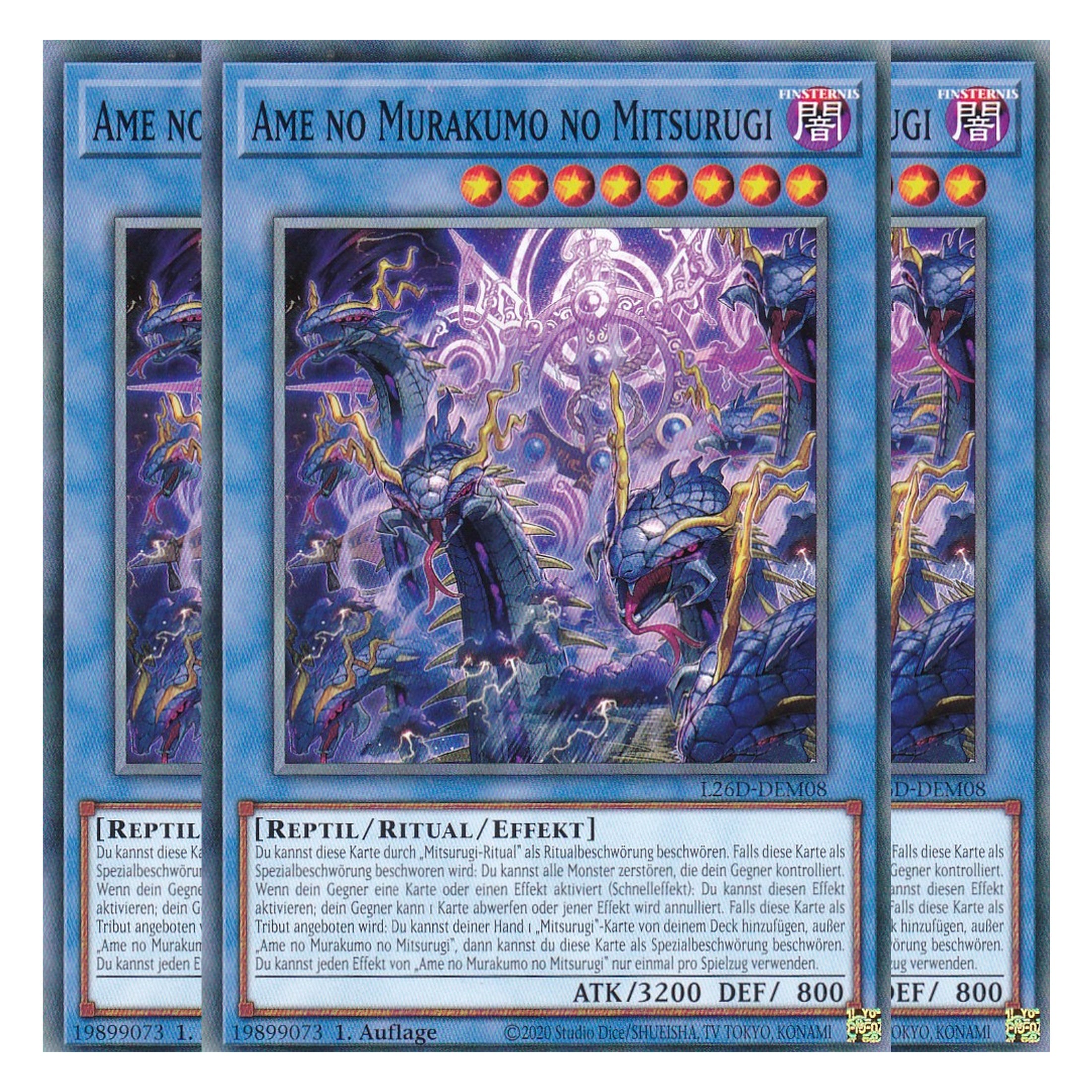 L26D-DEM08 - Ame no Murakumo no Mitsurugi - Common - Deutsch - 1. Auflage - Legendary Modern Decks 2026 - Playset (3 Kopien) - Yu-Gi-Oh! - mit LMS Trading Fieldcenter Karte