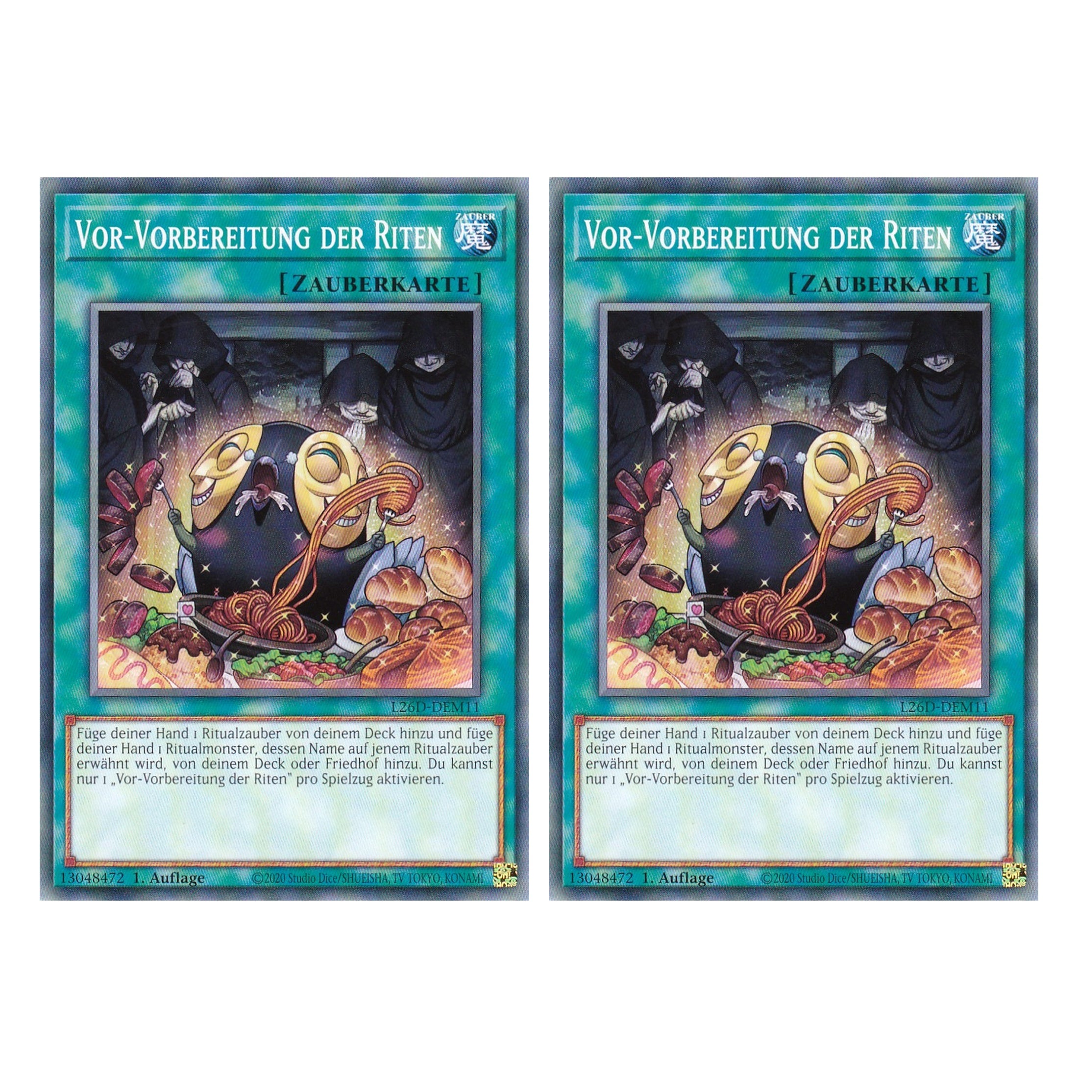 L26D-DEM11 - Vor-Vorbereitung der Riten - Common - Deutsch - 1. Auflage - Legendary Modern Decks 2026 - Duo Set (2 Stück) - Yu-Gi-Oh! - mit LMS Trading Fieldcenter Karte