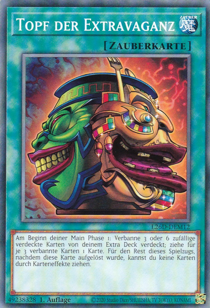 L26D-DEM12 - Topf der Extravaganz - Common - Deutsch - Legendary Modern Decks 2026 - Yu-Gi-Oh! - mit LMS Trading Fieldcenter Karte