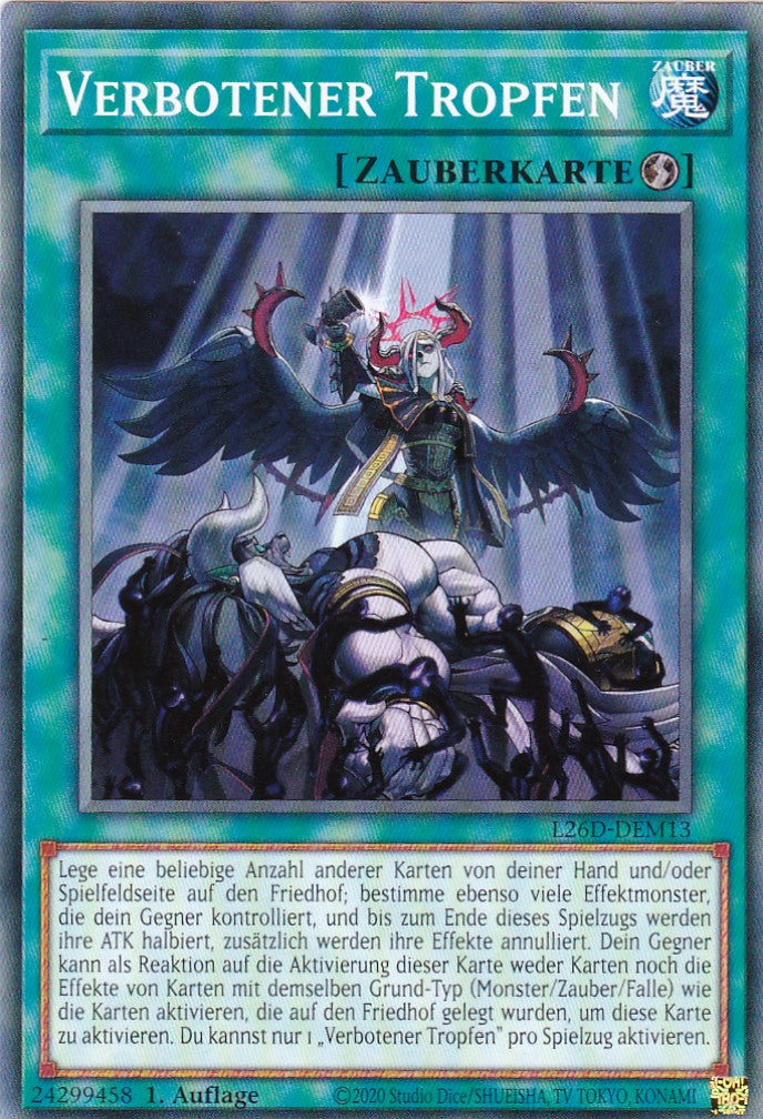 L26D-DEM13 - Verbotener Tropfen - Common - Deutsch - Legendary Modern Decks 2026 - Yu-Gi-Oh! - mit LMS Trading Fieldcenter Karte