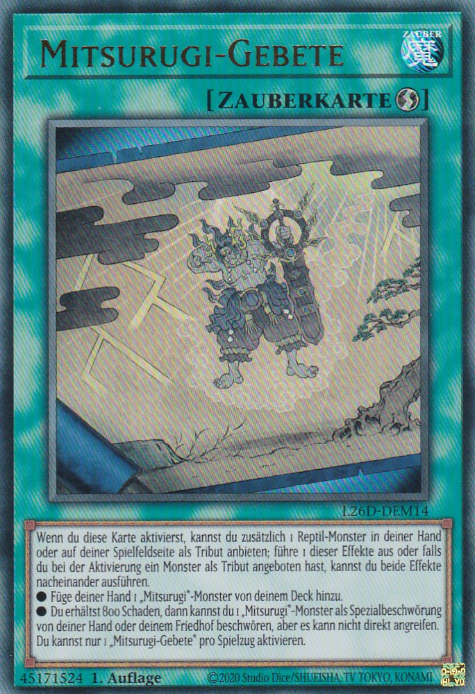 L26D-DEM14 - Mitsurugi-Gebete - Ultra Rare - Deutsch - Legendary Modern Decks 2026 - Yu-Gi-Oh! - mit LMS Trading Fieldcenter Karte