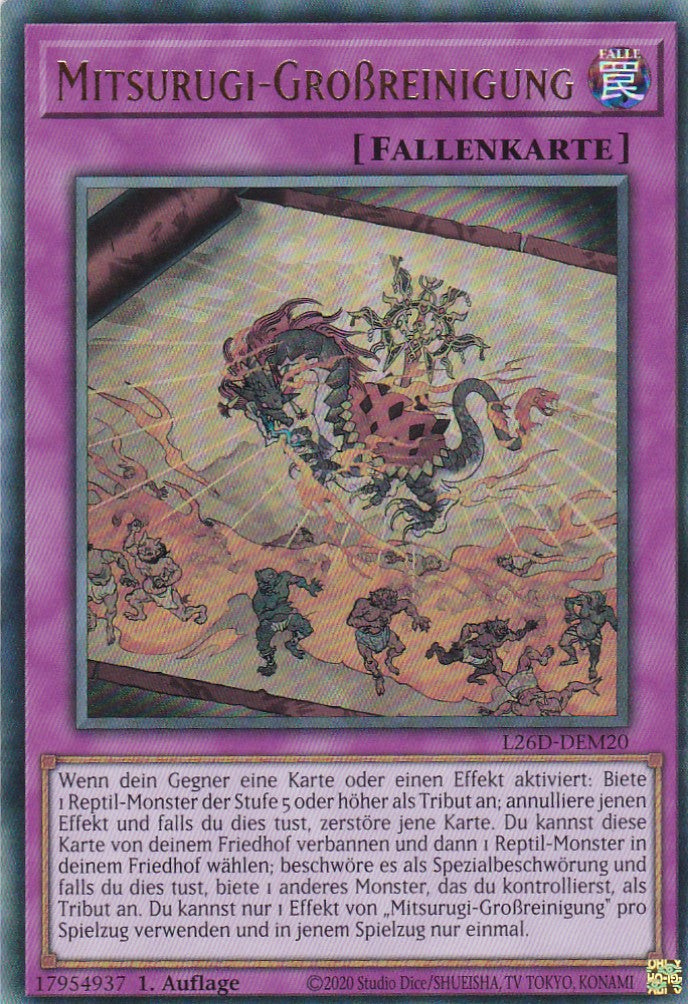 L26D-DEM20 - Mitsurugi-Großreinigung - Ultra Rare - Deutsch - Legendary Modern Decks 2026 - Yu-Gi-Oh! - mit LMS Trading Fieldcenter Karte
