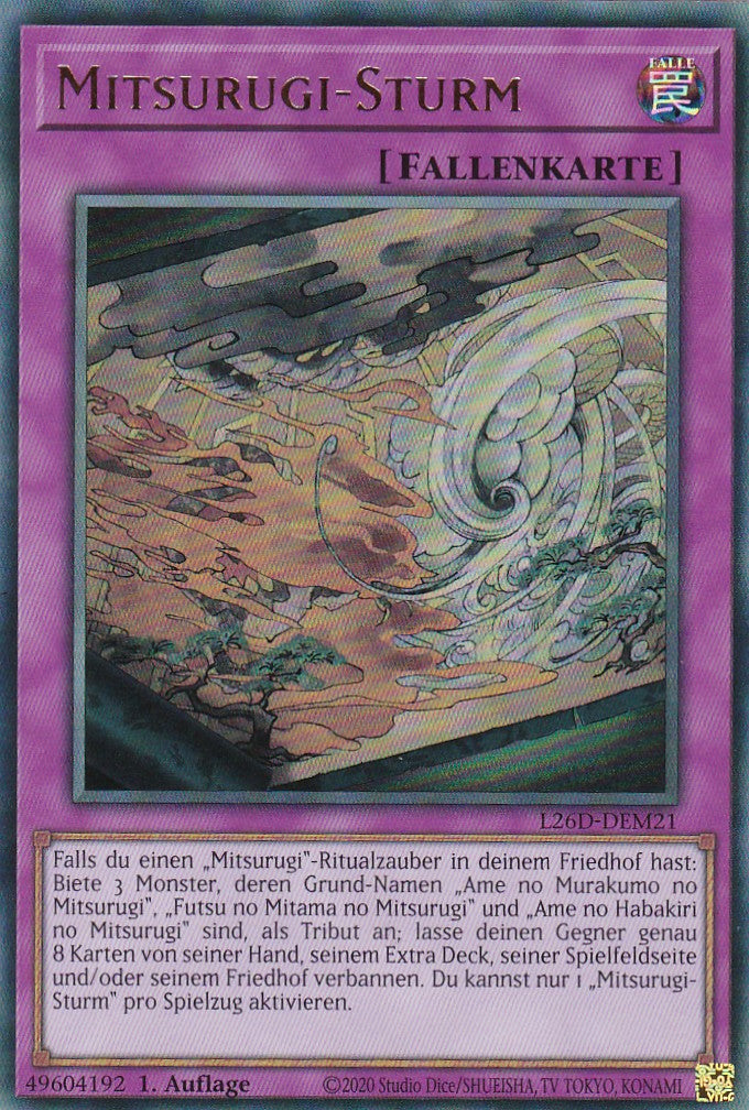 L26D-DEM21 - Mitsurugi-Sturm - Ultra Rare - Deutsch - Legendary Modern Decks 2026 - Yu-Gi-Oh! - mit LMS Trading Fieldcenter Karte