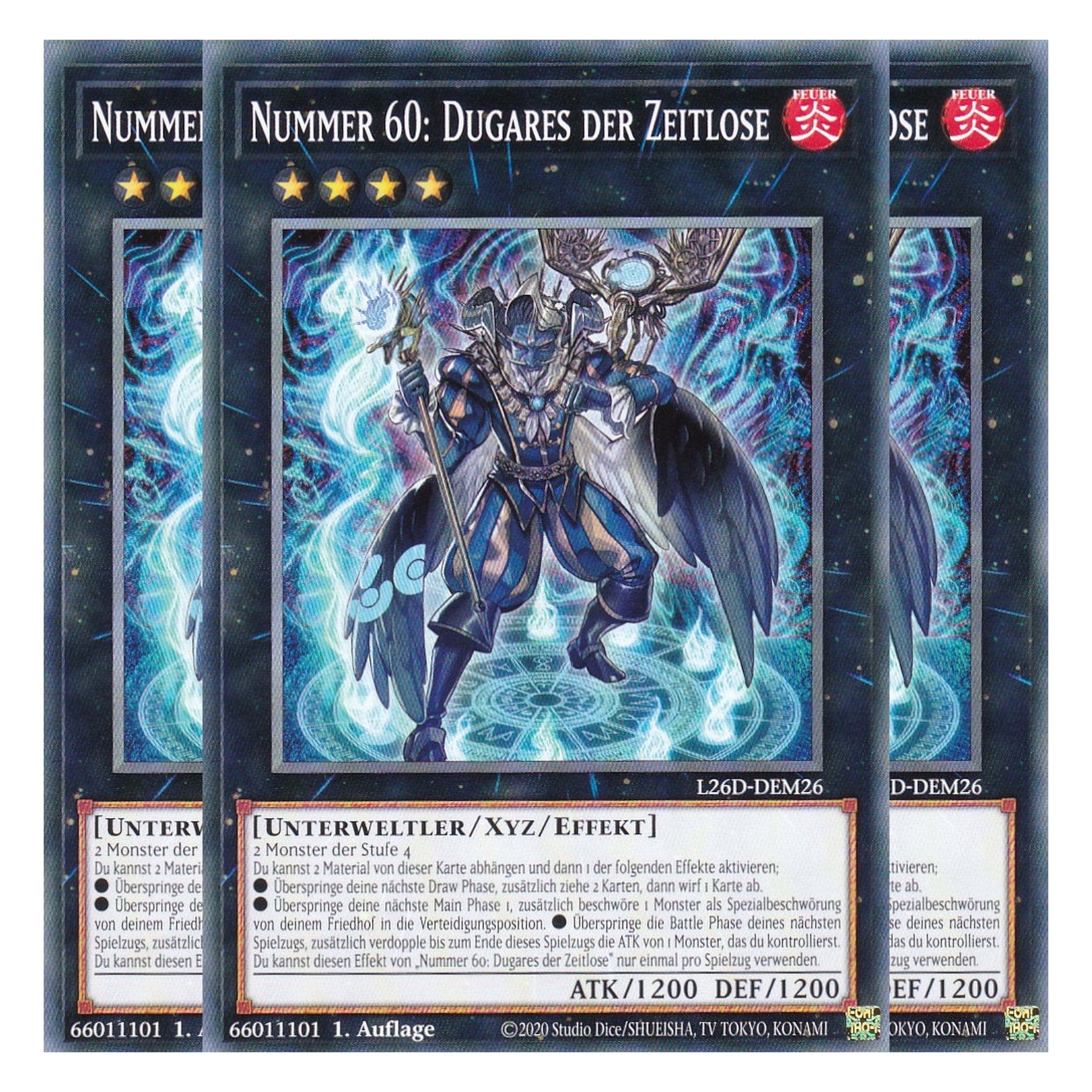 L26D-DEM26 - Nummer 60: Dugares der Zeitlose - Common - Deutsch - 1. Auflage - Legendary Modern Decks 2026 - Playset (3 Kopien) - Yu-Gi-Oh! - mit LMS Trading Fieldcenter Karte