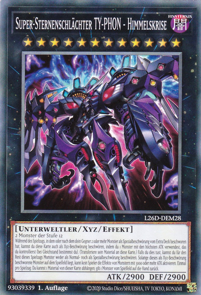 L26D-DEM28 - Super-Sternenschlächter TY-PHON - Himmelskrise - Common - Deutsch - Legendary Modern Decks 2026 - Yu-Gi-Oh! - mit LMS Trading Fieldcenter Karte