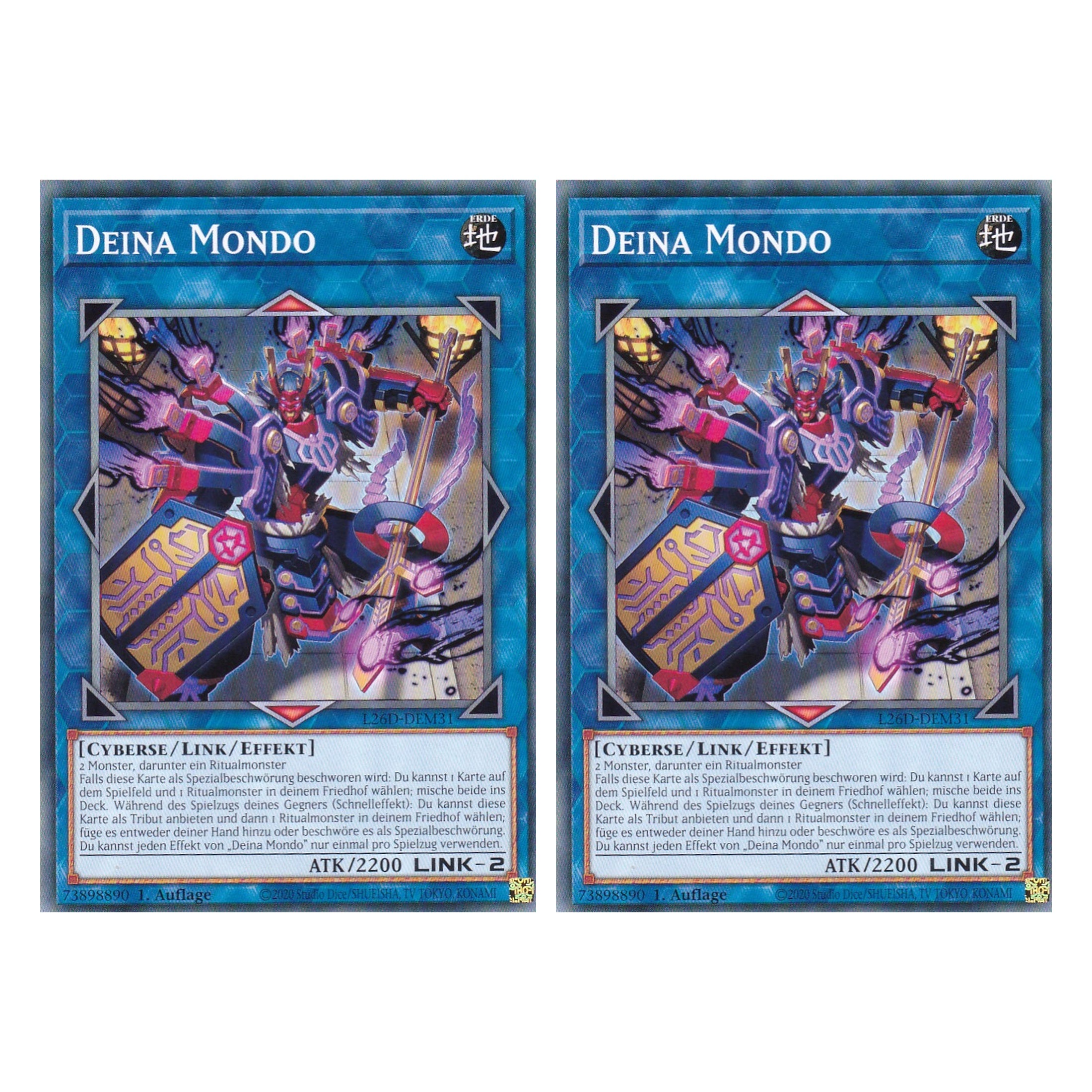 L26D-DEM31 - Deina Mondo - Common - Deutsch - 1. Auflage - Legendary Modern Decks 2026 - Duo Set (2 Stück) - Yu-Gi-Oh! - mit LMS Trading Fieldcenter Karte