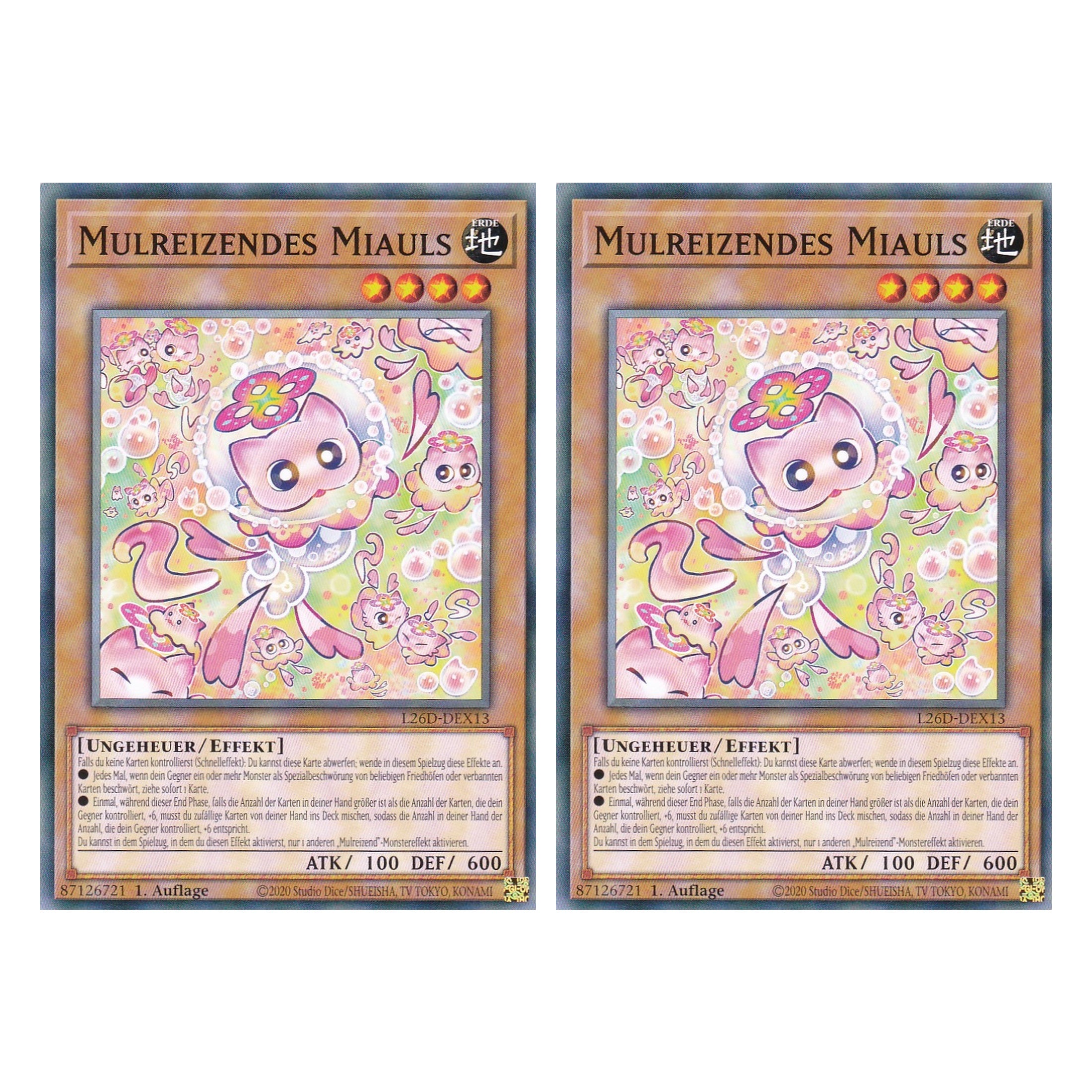 L26D-DEX13 - Mulreizendes Miauls - Common - Deutsch - 1. Auflage - Legendary Modern Decks 2026 - Duo Set (2 Stück) - Yu-Gi-Oh! - mit LMS Trading Fieldcenter Karte
