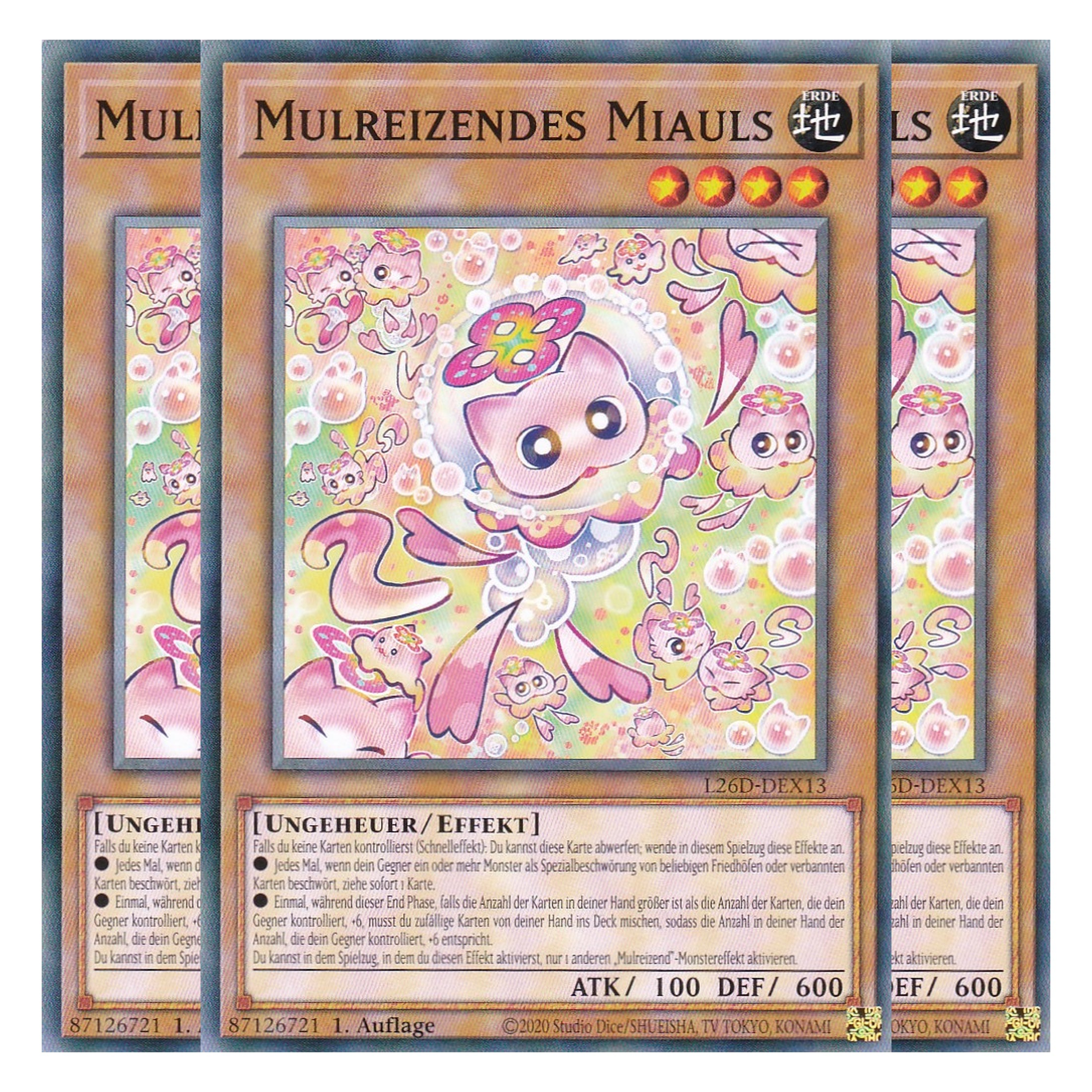 L26D-DEX13 - Mulreizendes Miauls - Common - Deutsch - 1. Auflage - Legendary Modern Decks 2026 - Playset (3 Kopien) - Yu-Gi-Oh! - mit LMS Trading Fieldcenter Karte