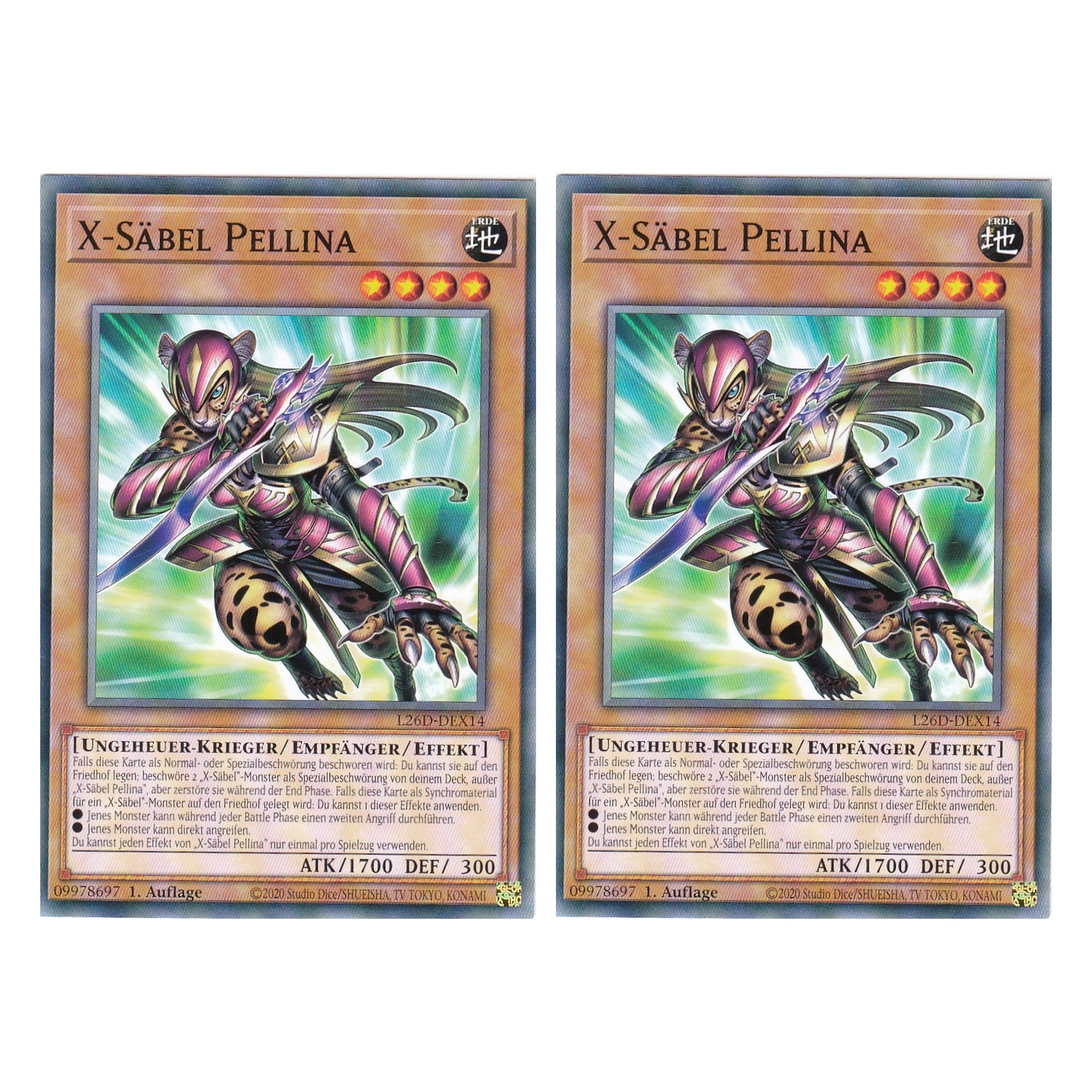 L26D-DEX14 - X-Säbel Pellina - Common - Deutsch - 1. Auflage - Legendary Modern Decks 2026 - Duo Set (2 Stück) - Yu-Gi-Oh! - mit LMS Trading Fieldcenter Karte