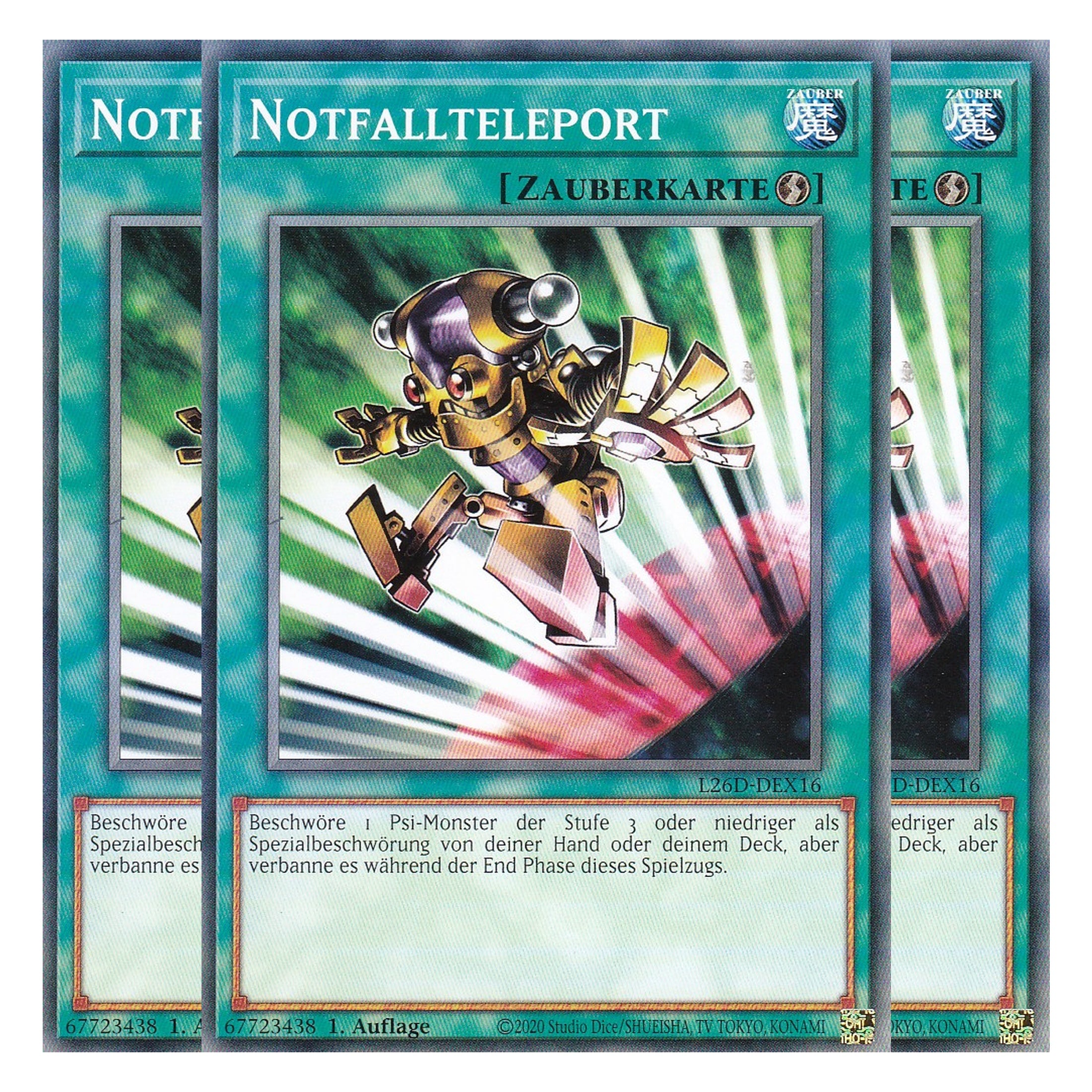 L26D-DEX16 - Notfallteleport - Common - Deutsch - 1. Auflage - Legendary Modern Decks 2026 - Playset (3 Kopien) - Yu-Gi-Oh! - mit LMS Trading Fieldcenter Karte