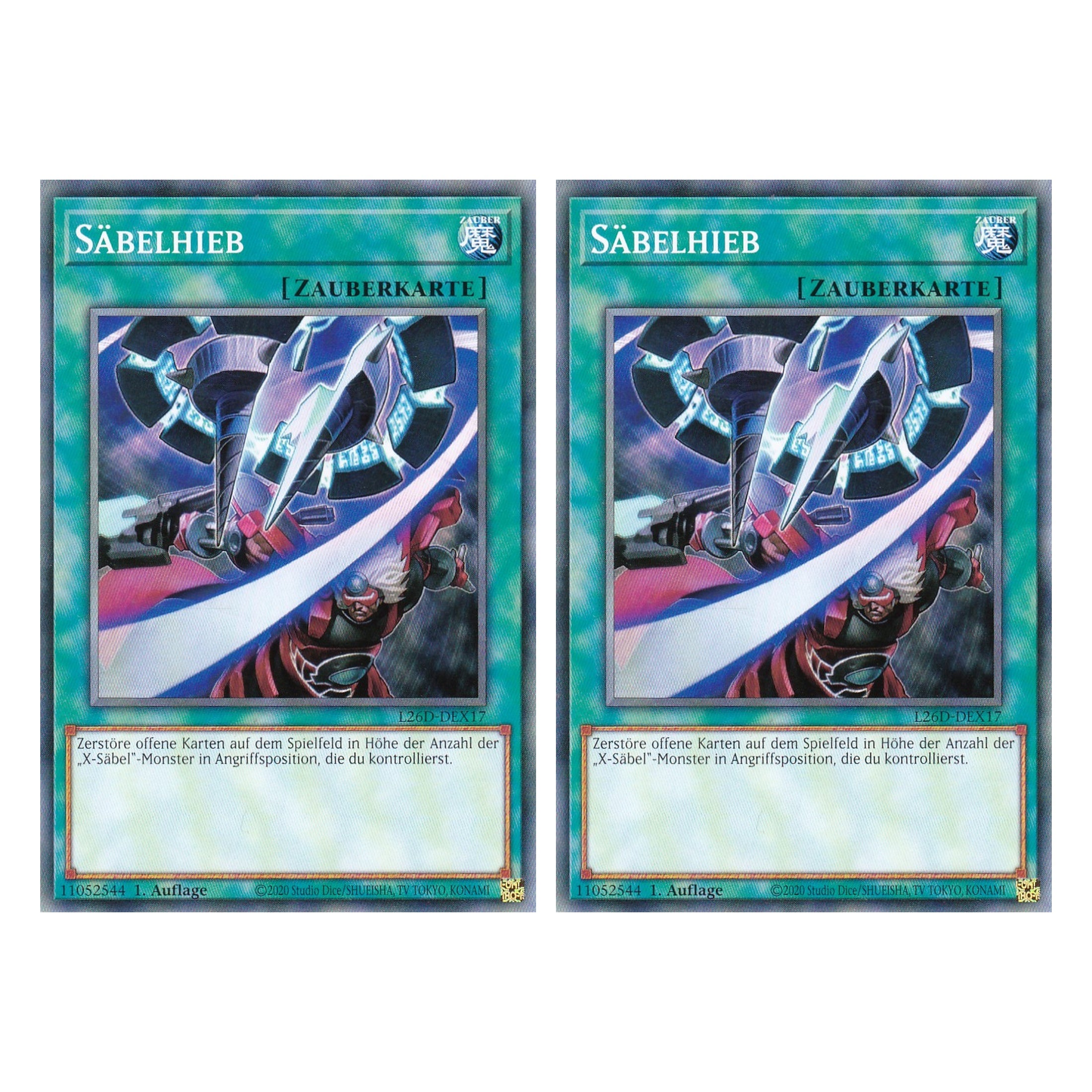 L26D-DEX17 - Säbelhieb - Common - Deutsch - 1. Auflage - Legendary Modern Decks 2026 - Duo Set (2 Stück) - Yu-Gi-Oh! - mit LMS Trading Fieldcenter Karte