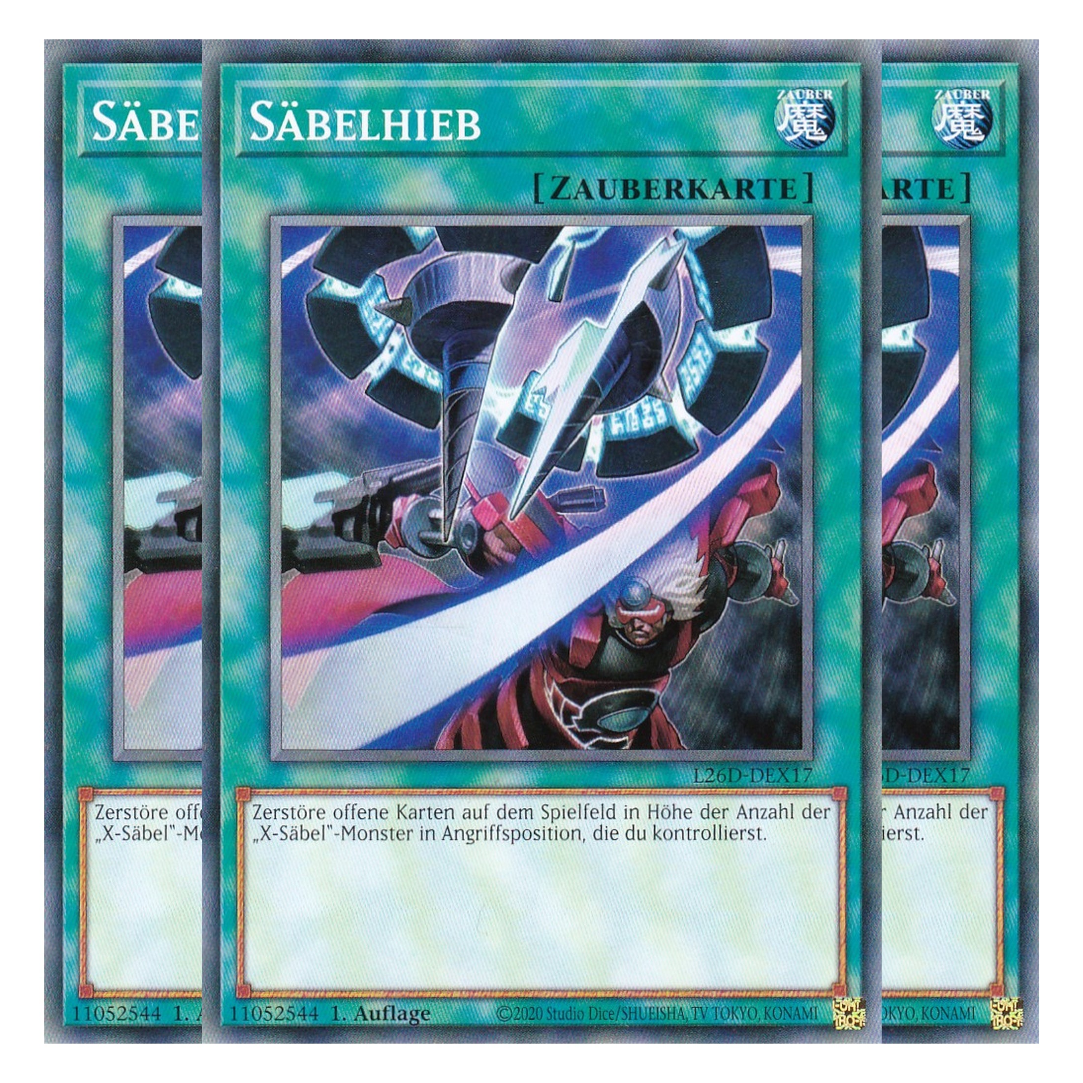 L26D-DEX17 - Säbelhieb - Common - Deutsch - 1. Auflage - Legendary Modern Decks 2026 - Playset (3 Kopien) - Yu-Gi-Oh! - mit LMS Trading Fieldcenter Karte