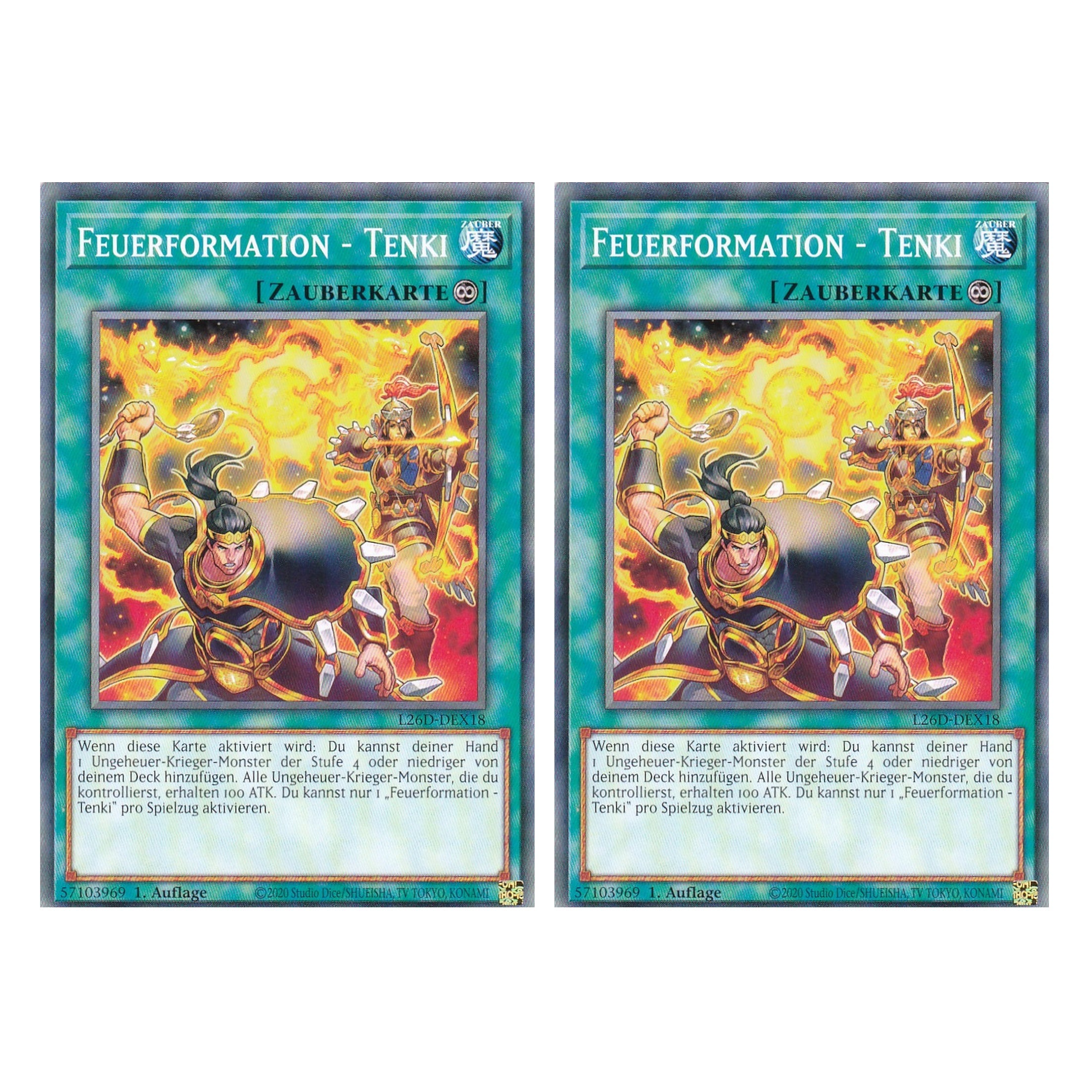 L26D-DEX18 - Feuerformation - Tenki - Common - Deutsch - 1. Auflage - Legendary Modern Decks 2026 - Duo Set (2 Stück) - Yu-Gi-Oh! - mit LMS Trading Fieldcenter Karte