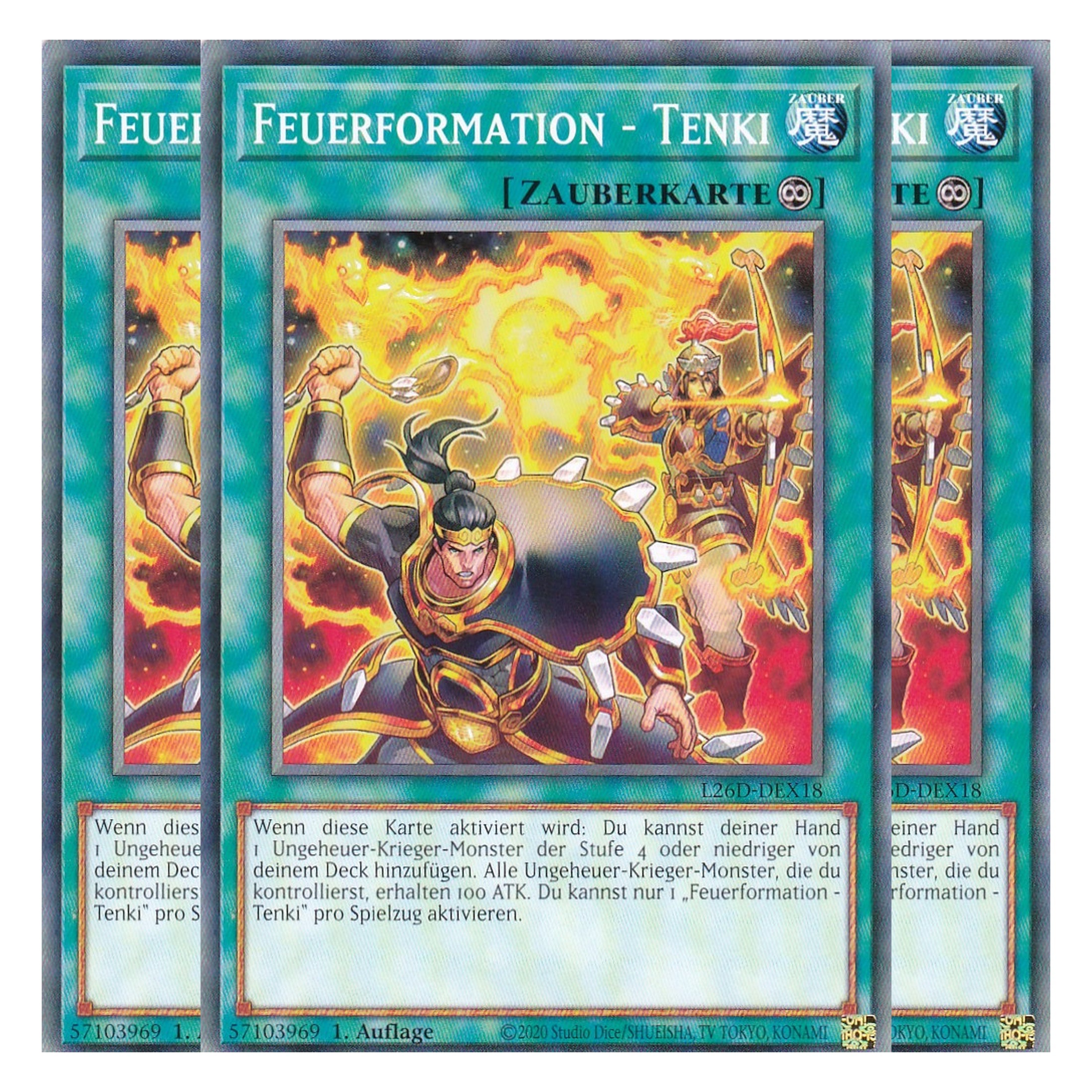 L26D-DEX18 - Feuerformation - Tenki - Common - Deutsch - 1. Auflage - Legendary Modern Decks 2026 - Playset (3 Kopien) - Yu-Gi-Oh! - mit LMS Trading Fieldcenter Karte