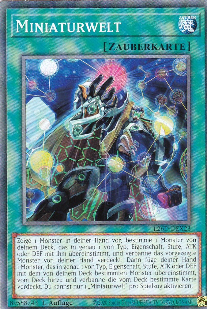 L26D-DEX23 - Miniaturwelt - Common - Deutsch - Legendary Modern Decks 2026 - Yu-Gi-Oh! - mit LMS Trading Fieldcenter Karte