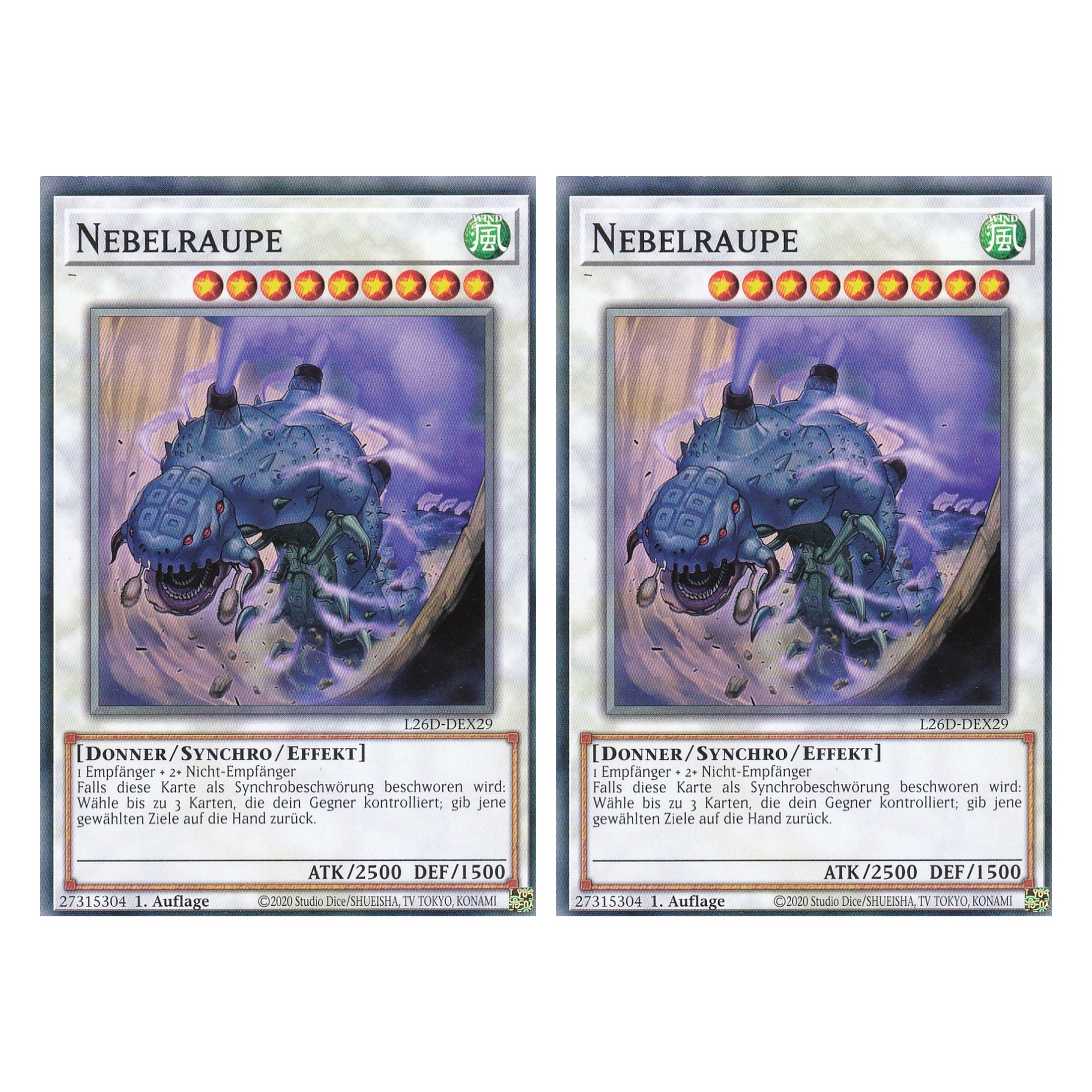 L26D-DEX29 - Nebelraupe - Common - Deutsch - 1. Auflage - Legendary Modern Decks 2026 - Duo Set (2 Stück) - Yu-Gi-Oh! - mit LMS Trading Fieldcenter Karte