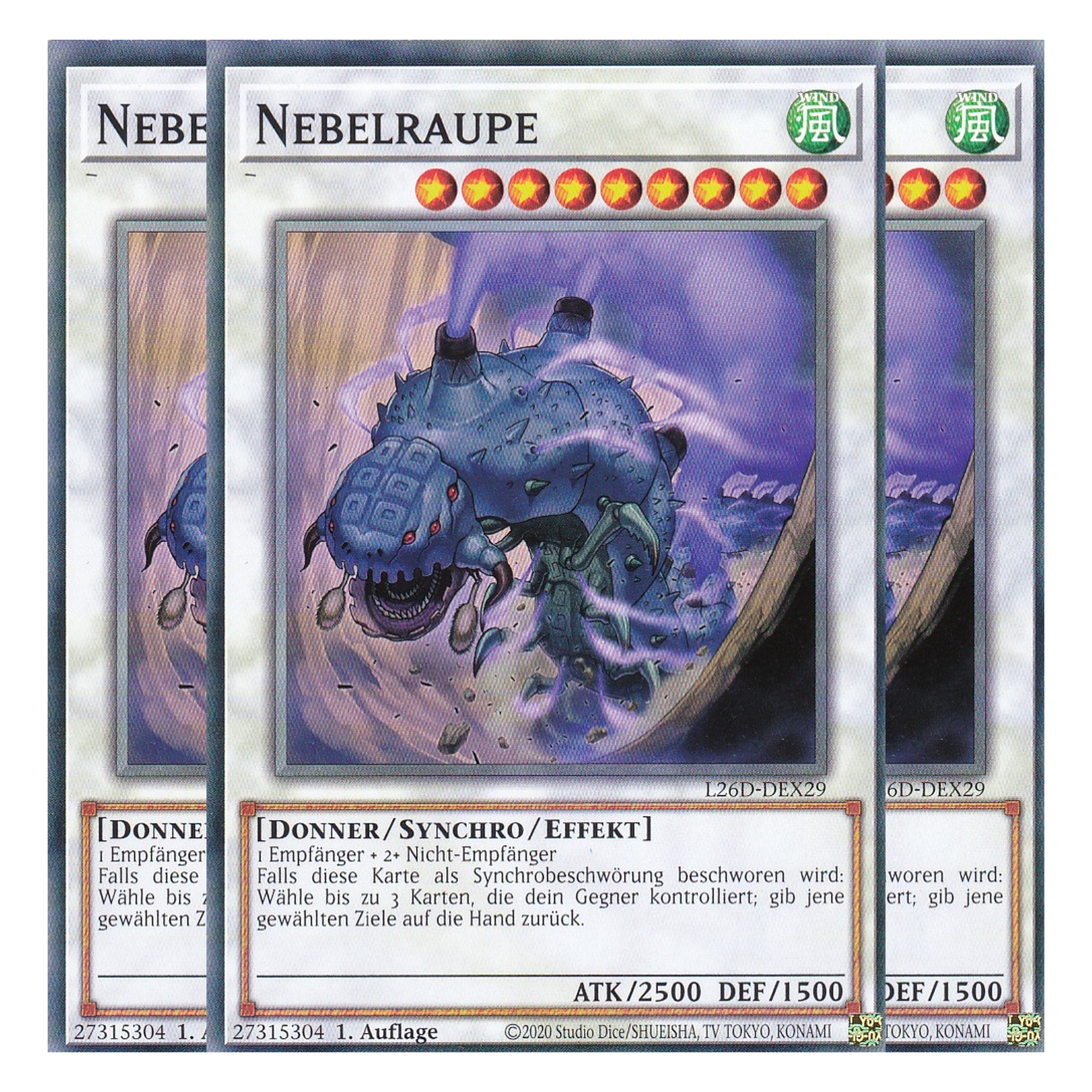 L26D-DEX29 - Nebelraupe - Common - Deutsch - 1. Auflage - Legendary Modern Decks 2026 - Playset (3 Kopien) - Yu-Gi-Oh! - mit LMS Trading Fieldcenter Karte