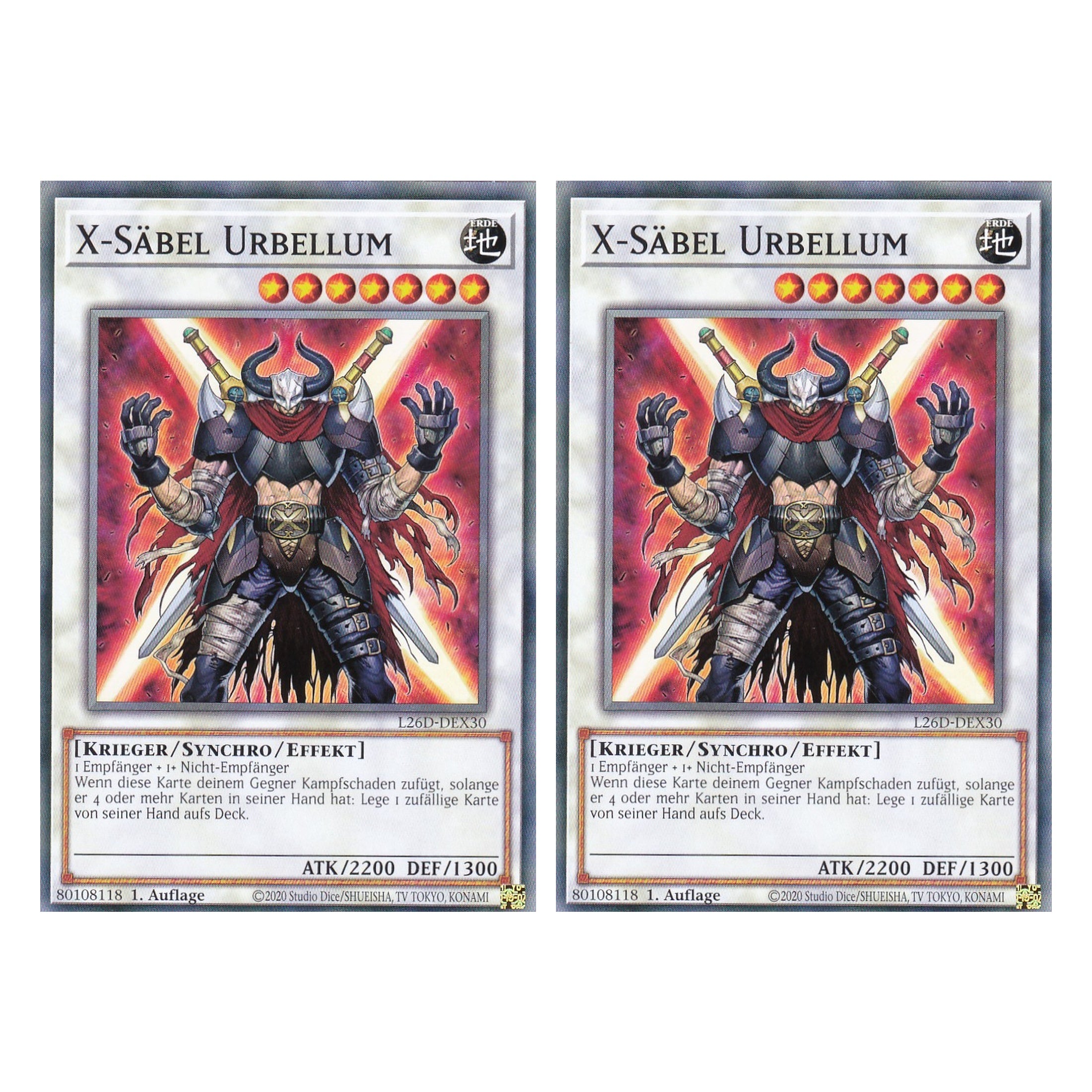 L26D-DEX30 - X-Säbel Urbellum - Common - Deutsch - 1. Auflage - Legendary Modern Decks 2026 - Duo Set (2 Stück) - Yu-Gi-Oh! - mit LMS Trading Fieldcenter Karte