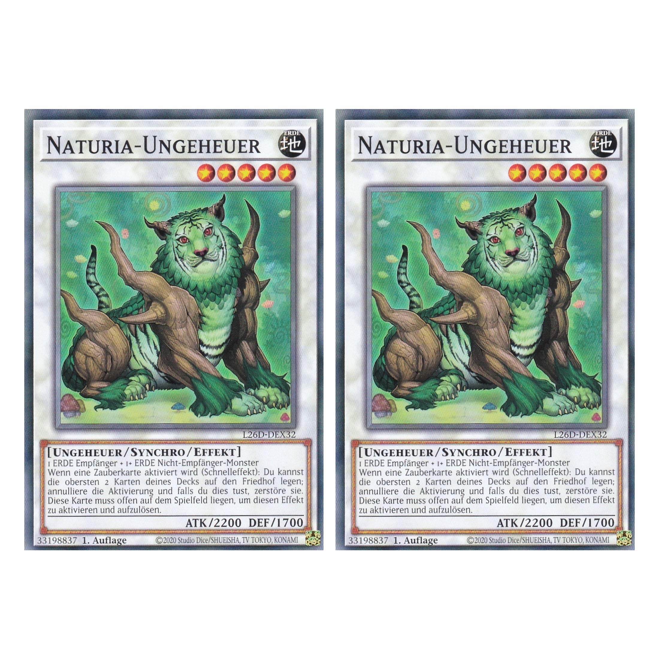 L26D-DEX32 - Naturia-Ungeheuer - Common - Deutsch - 1. Auflage - Legendary Modern Decks 2026 - Duo Set (2 Stück) - Yu-Gi-Oh! - mit LMS Trading Fieldcenter Karte