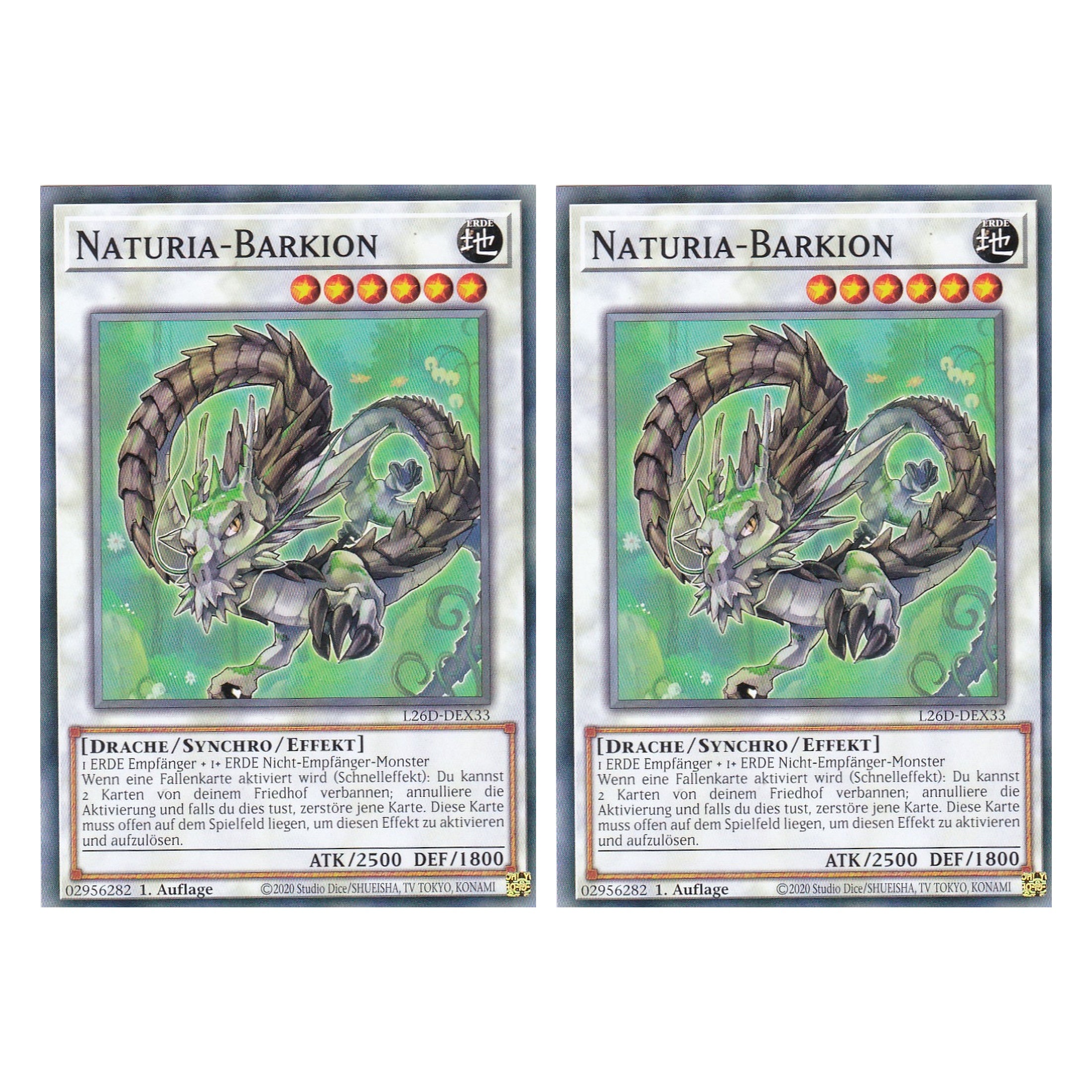 L26D-DEX33 - Naturia-Barkion - Common - Deutsch - 1. Auflage - Legendary Modern Decks 2026 - Duo Set (2 Stück) - Yu-Gi-Oh! - mit LMS Trading Fieldcenter Karte