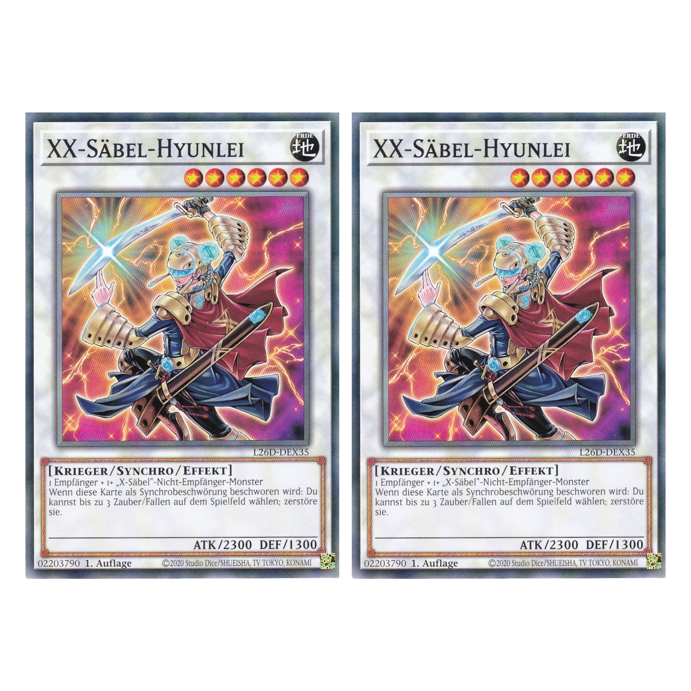 L26D-DEX35 - XX-Säbel-Hyunlei - Common - Deutsch - 1. Auflage - Legendary Modern Decks 2026 - Duo Set (2 Stück) - Yu-Gi-Oh! - mit LMS Trading Fieldcenter Karte