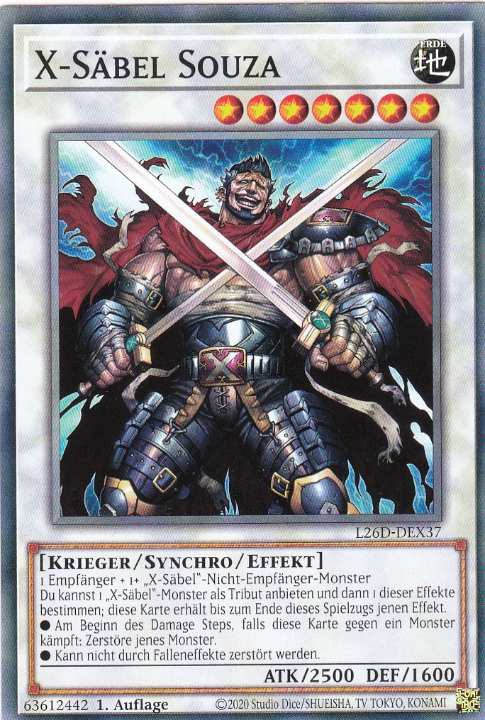 L26D-DEX37 - X-Säbel Souza - Common - Deutsch - Legendary Modern Decks 2026 - Yu-Gi-Oh! - mit LMS Trading Fieldcenter Karte