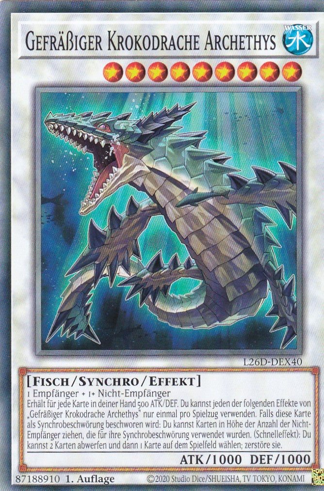 L26D-DEX40 - Gefräßiger Krokodrache Archethys - Common - Deutsch - Legendary Modern Decks 2026 - Yu-Gi-Oh! - mit LMS Trading Fieldcenter Karte