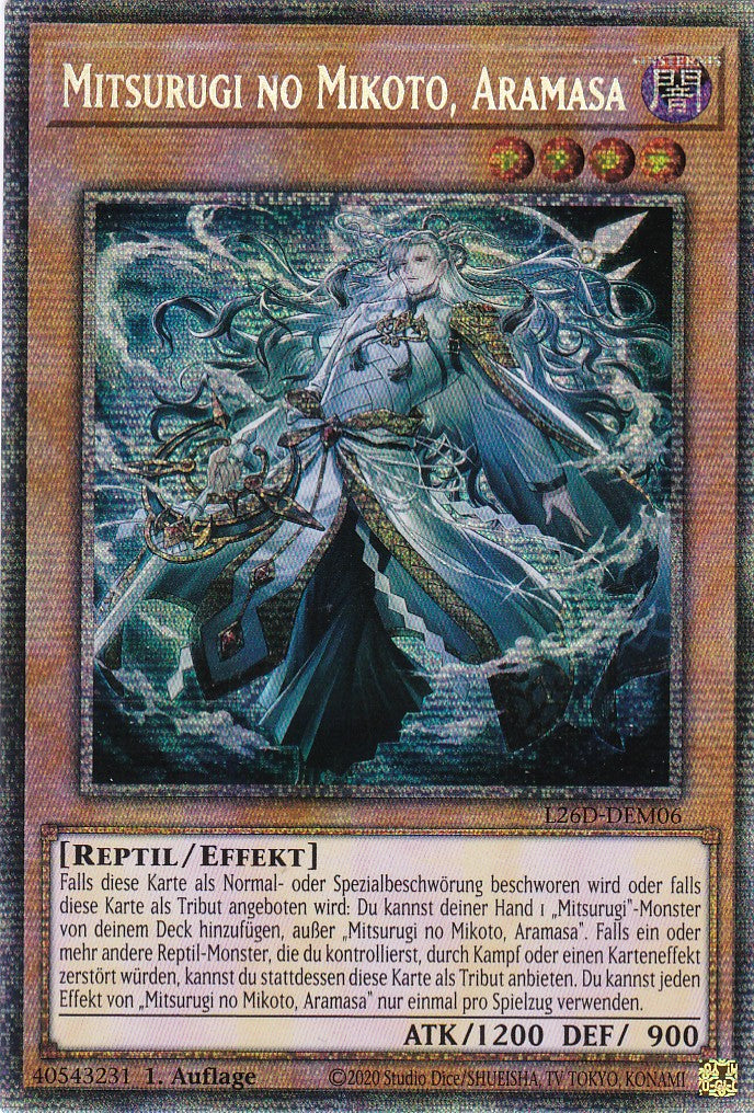 L26D-DEM06 - Mitsurugi no Mikoto, Aramasa - Starlight Rare - Deutsch - Legendary Modern Decks 2026 - Yu-Gi-Oh! - mit LMS Trading Fieldcenter Karte