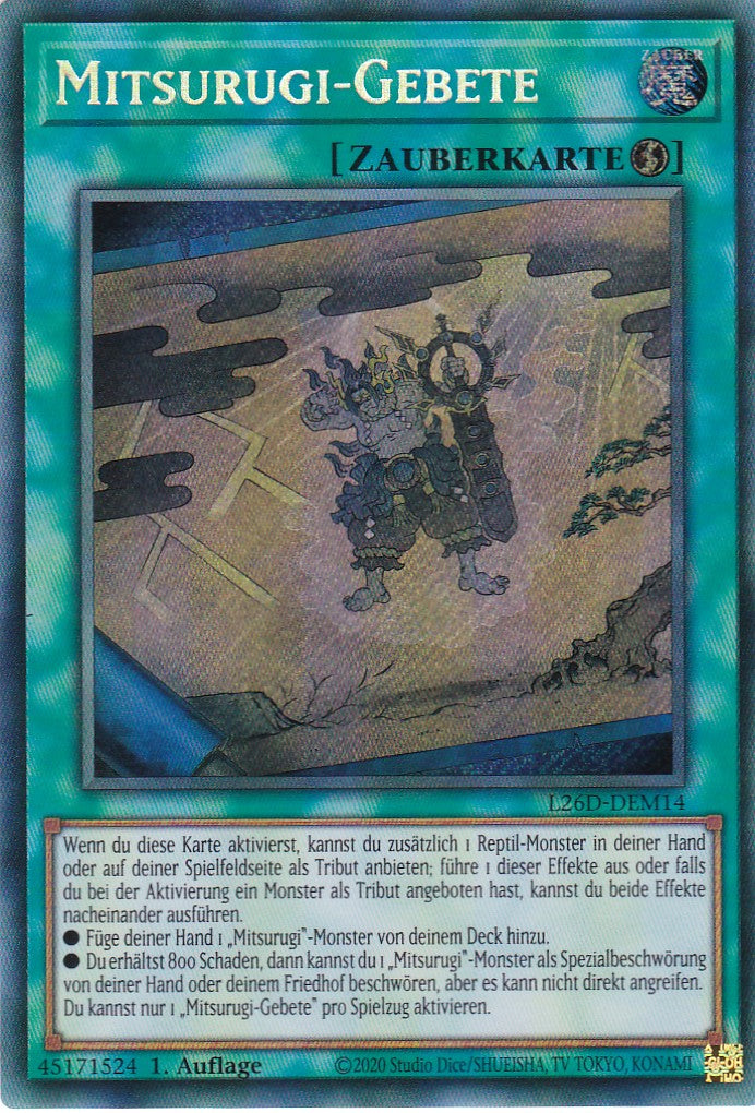 L26D-DEM14 - Mitsurugi-Gebete - Secret Rare - Deutsch - Legendary Modern Decks 2026 - Yu-Gi-Oh! - mit LMS Trading Fieldcenter Karte